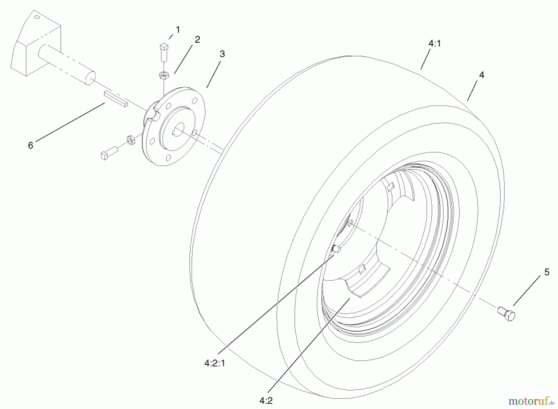  Toro Neu Mowers, Lawn & Garden Tractor Seite 1 72107 (268-HE) - Toro 268-HE Lawn and Garden Tractor, 2003 (230000001-230999999) REAR WHEEL ASSEMBLY