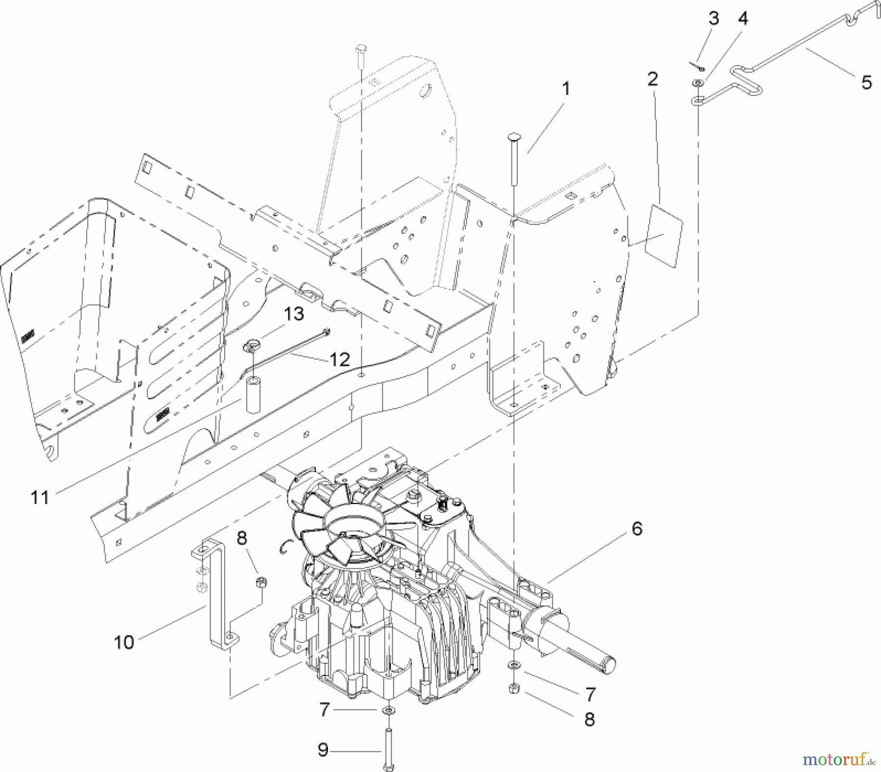  Toro Neu Mowers, Lawn & Garden Tractor Seite 1 72200 (410) - Toro 410 Garden Tractor, 2005 (250000001-250999999) HYDRO TRANSAXLE ASSEMBLY