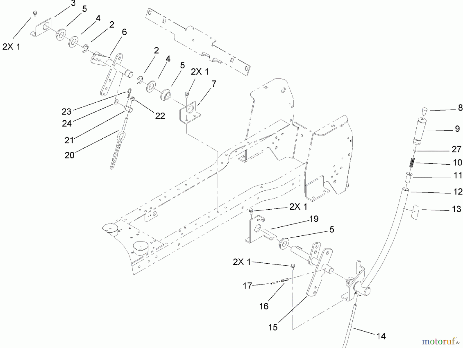  Toro Neu Mowers, Lawn & Garden Tractor Seite 1 72211 (420) - Toro 420 Garden Tractor, 2005 (250000001-250999999) MANUAL LIFT LEVER ASSEMBLY