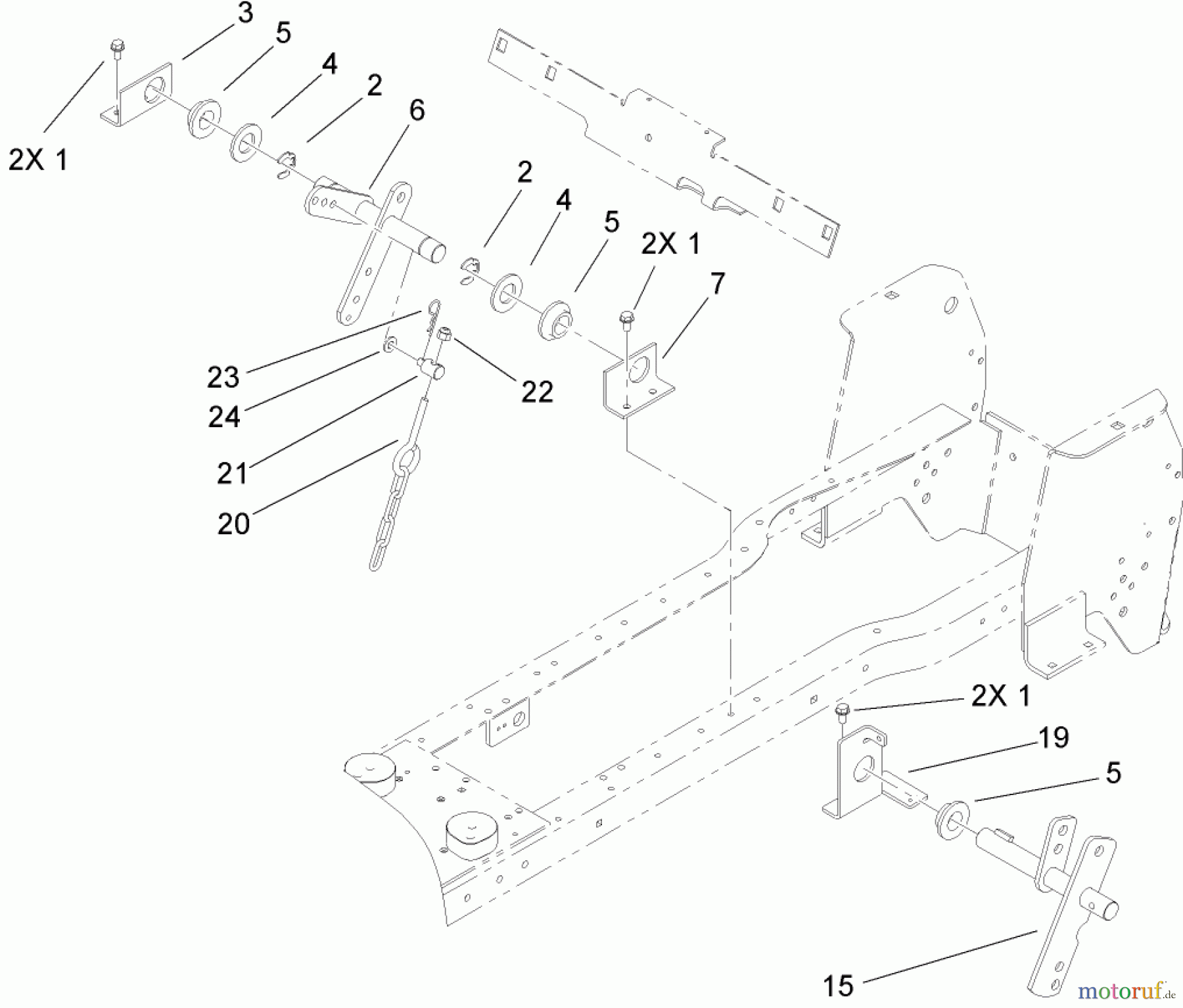  Toro Neu Mowers, Lawn & Garden Tractor Seite 1 72212 (430) - Toro 430 Garden Tractor, 2005 (250000001-250999999) MANUAL LIFT LEVER ASSEMBLY