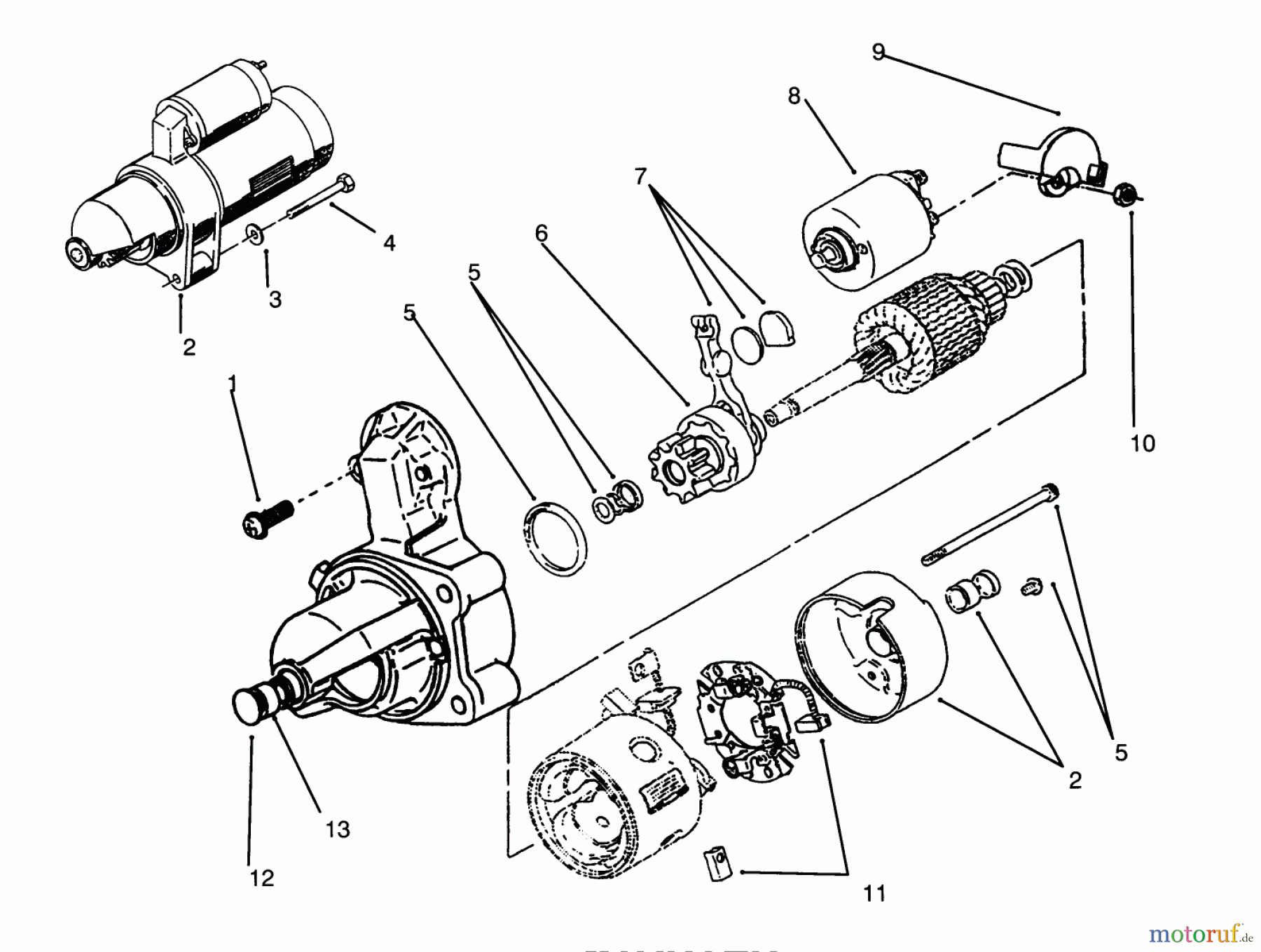  Toro Neu Mowers, Lawn & Garden Tractor Seite 1 73421 (416-H) - Toro 416-H Garden Tractor, 1993 (3900001-3999999) STARTER