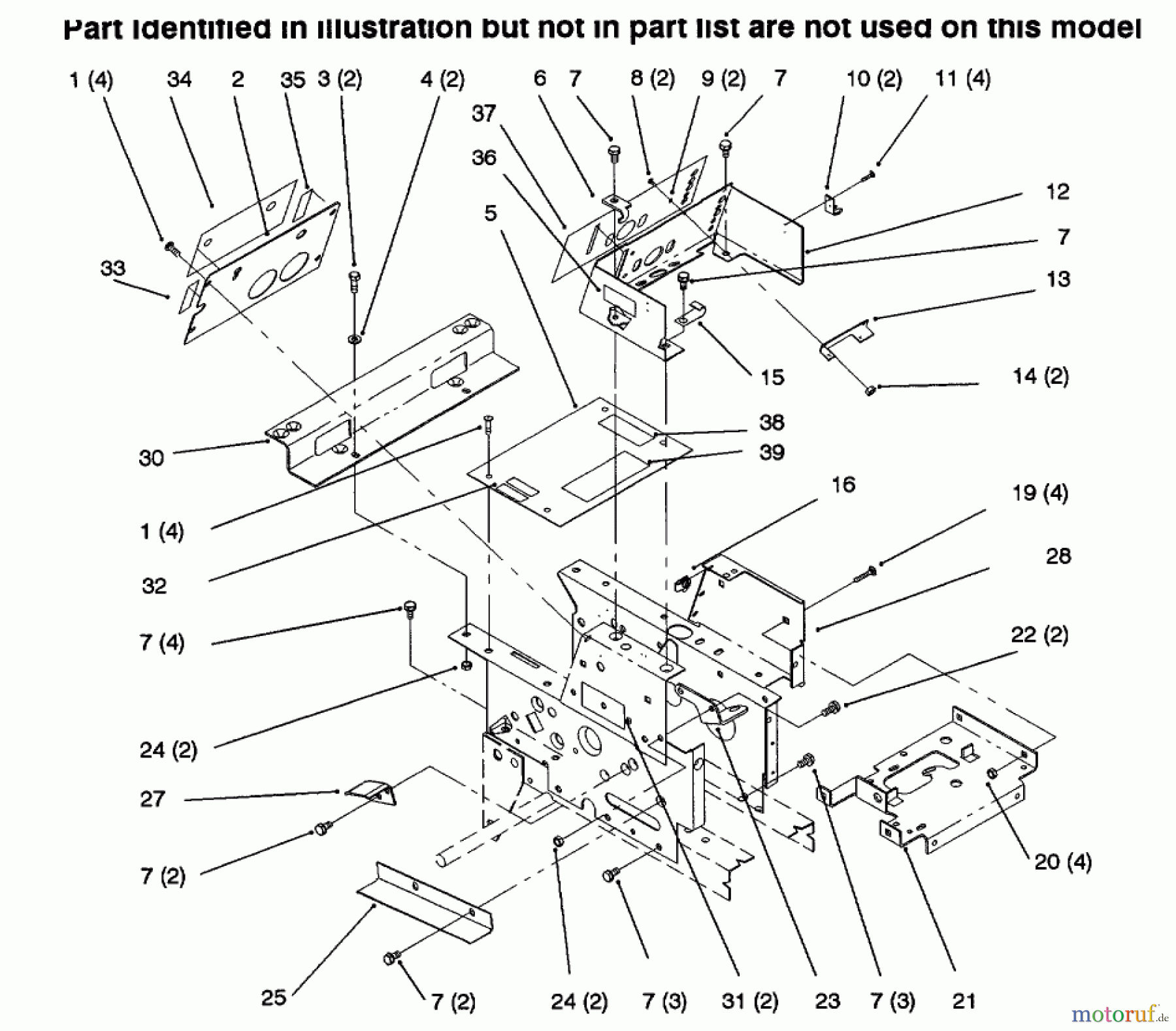  Toro Neu Mowers, Lawn & Garden Tractor Seite 1 73423 (416-H) - Toro 416-H Garden Tractor, 1996 (6900001-6999999) HOODSTAND, CONSOLE