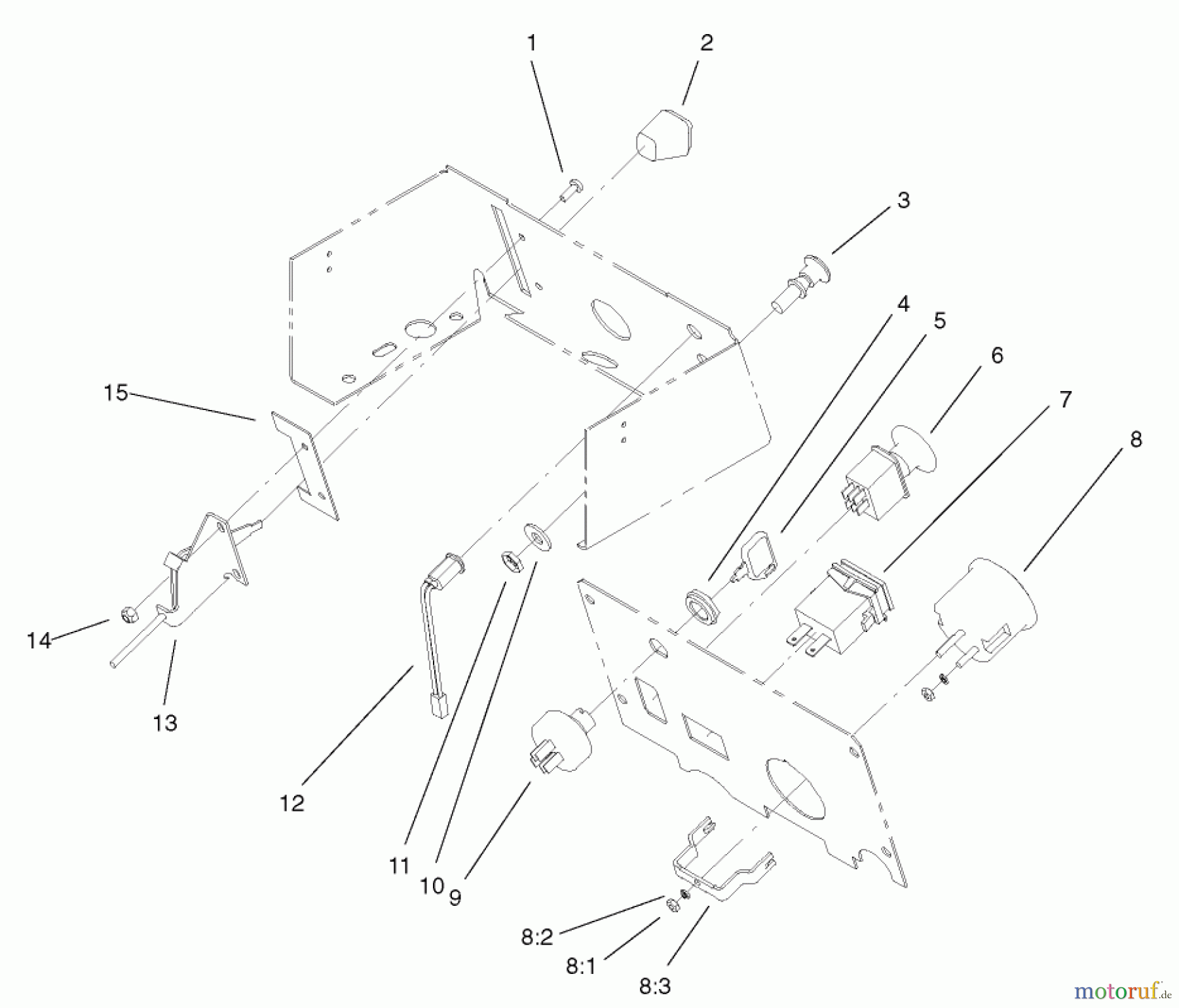  Toro Neu Mowers, Lawn & Garden Tractor Seite 1 73450 (315-8) - Toro 315-8 Garden Tractor, 2003 (230000001-230999999) GAUGE, WARNING LIGHT AND CONTROL ASSEMBLY