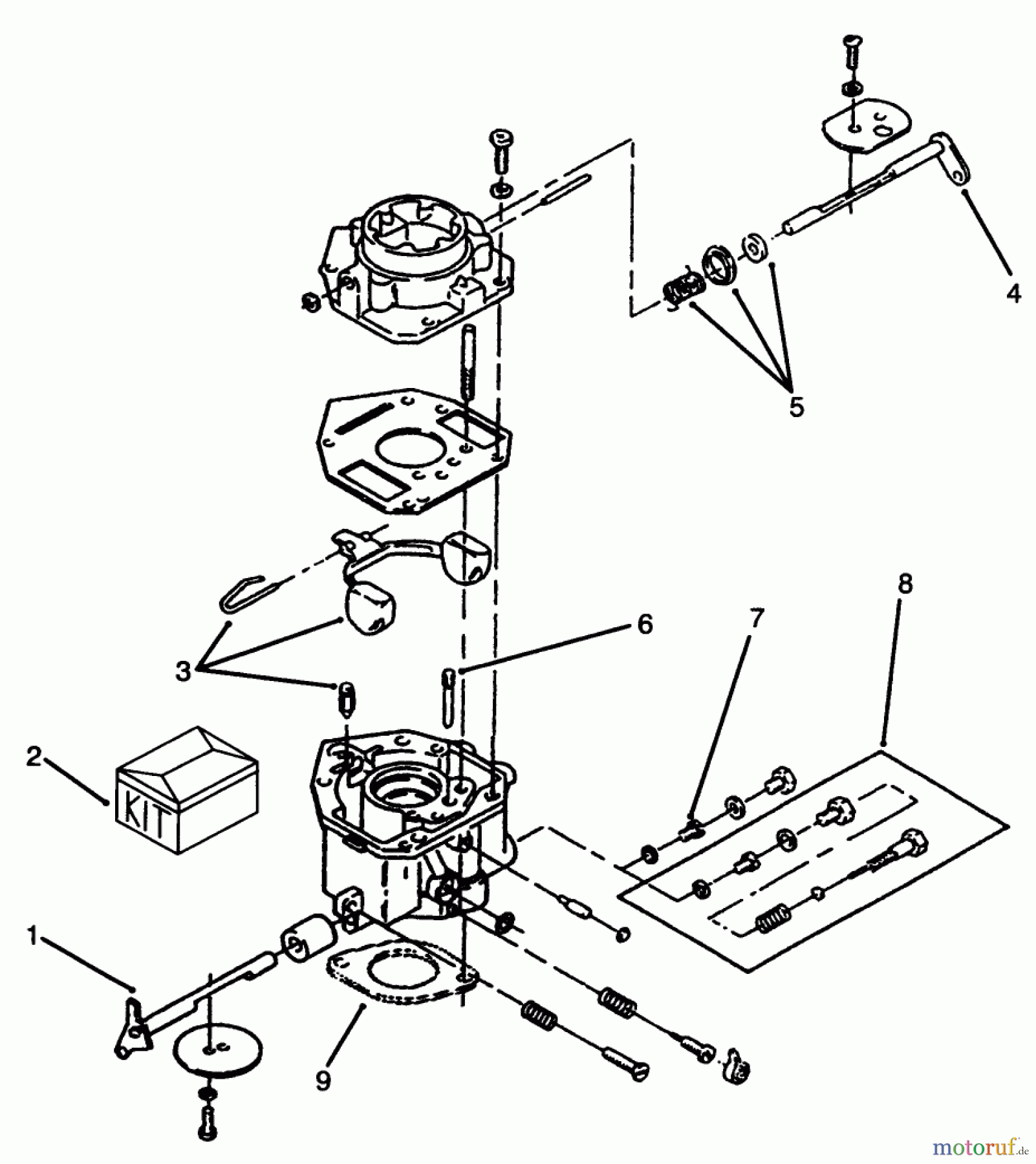  Toro Neu Mowers, Lawn & Garden Tractor Seite 1 73501 (520-H) - Toro 520-H Garden Tractor, 1996 (69000001-69999999) CARBURETOR ASSEMBLY