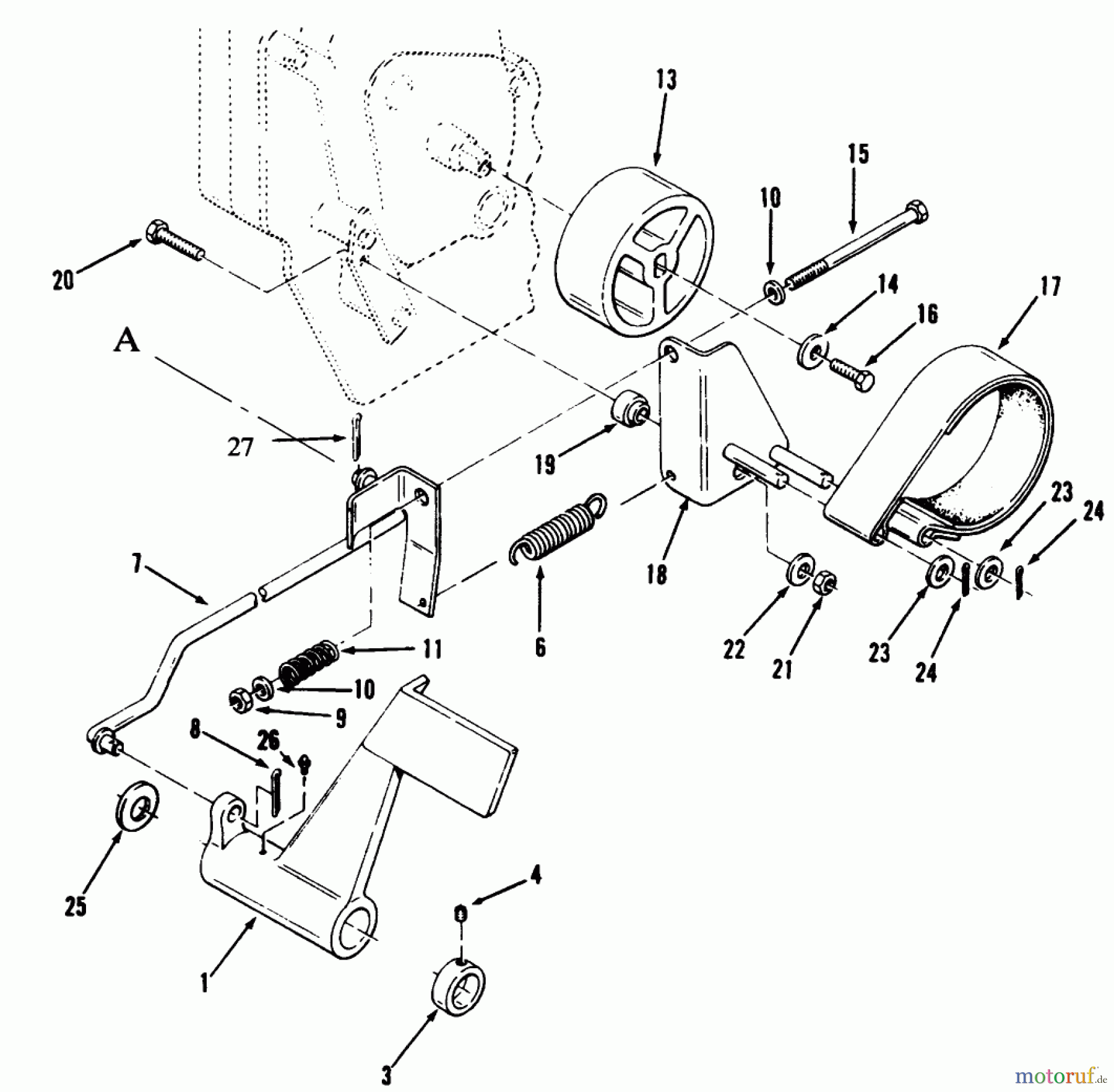  Toro Neu Mowers, Lawn & Garden Tractor Seite 1 73501 (520-H) - Toro 520-H Garden Tractor, 1995 (59002947-59999999) CLUTCH, BRAKE AND SPEED CONTROL LINKAGE