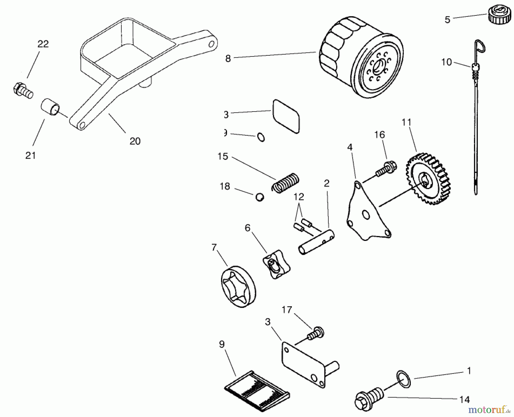  Toro Neu Mowers, Lawn & Garden Tractor Seite 1 73547 (520Lxi) - Toro 520Lxi Garden Tractor, 2000 (200000001-200000241) OIL PUMP & FILTER ASSEMBLY