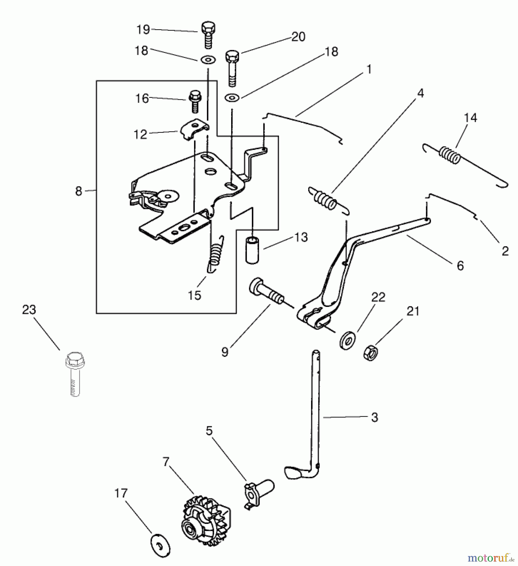  Toro Neu Mowers, Lawn & Garden Tractor Seite 1 73580 (520Lxi) - Toro 520Lxi Garden Tractor, 2001 (210000001-210999999) GOVERNOR ASSEMBLY