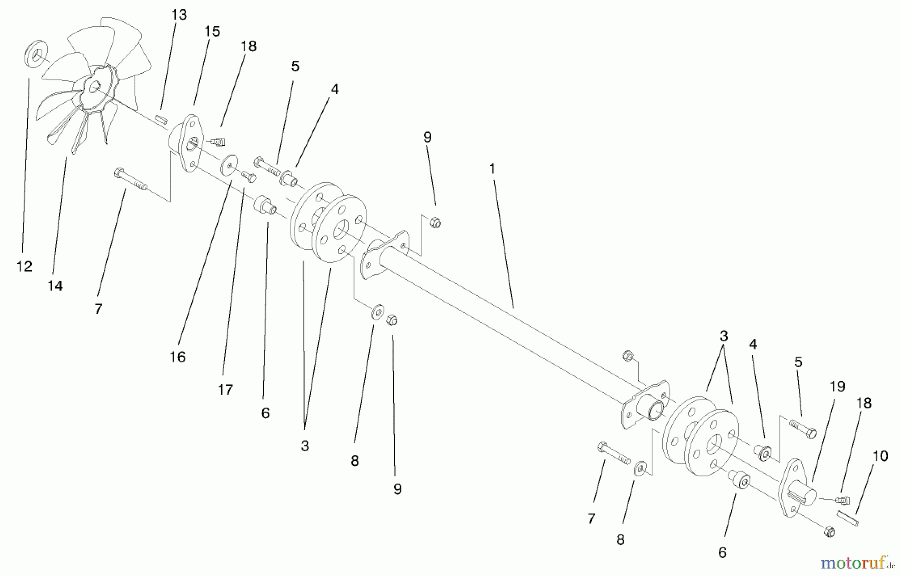  Toro Neu Mowers, Lawn & Garden Tractor Seite 1 73550 (523Dxi) - Toro 523Dxi Garden Tractor, 1998 (8900001-8999999) DRIVE SHAFT ASSEMBLY