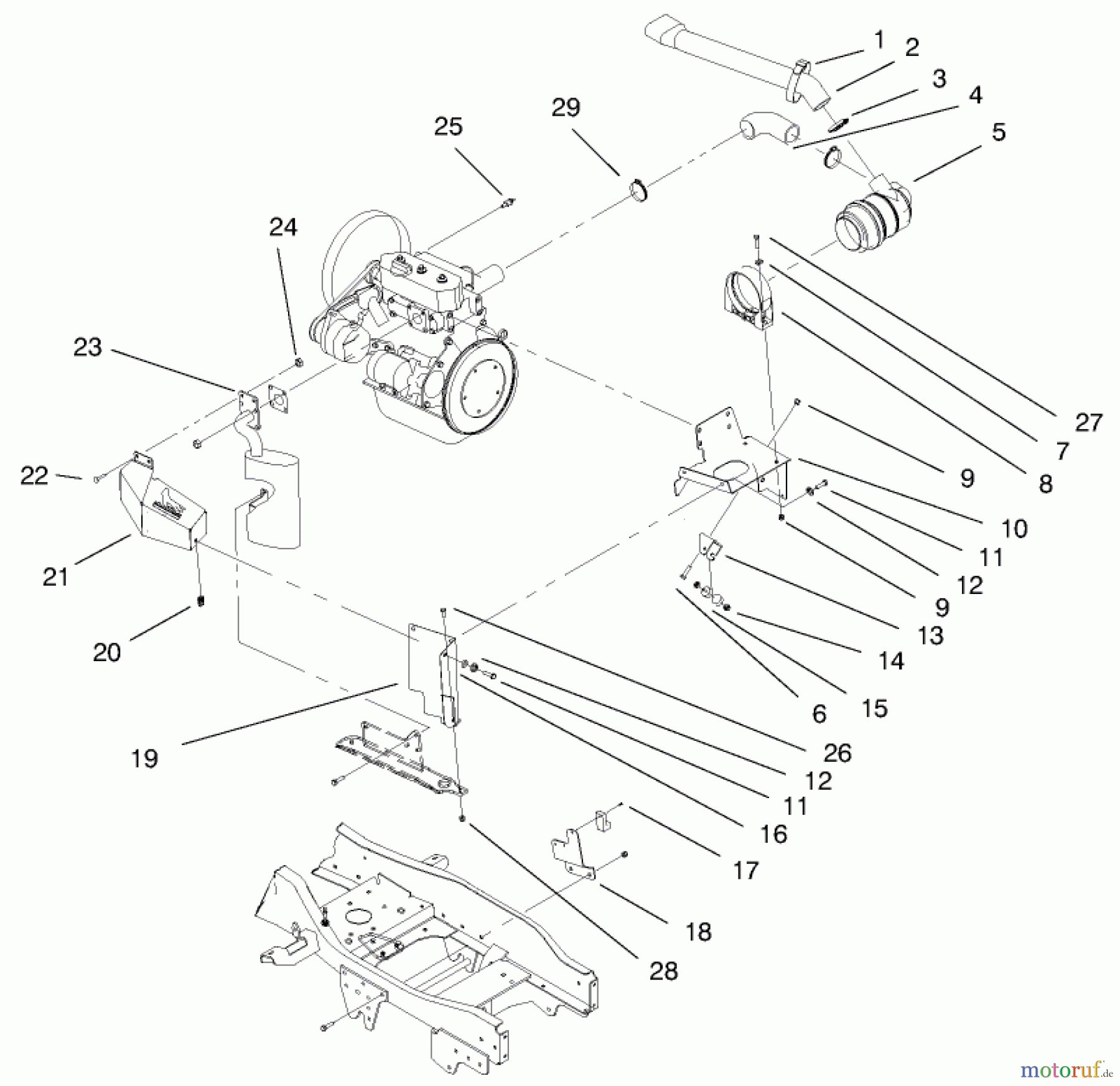  Toro Neu Mowers, Lawn & Garden Tractor Seite 1 73552 (523Dxi) - Toro 523Dxi Garden Tractor, 1999 (9900001-9999999) LIQUID COOLED DIESEL ENGINE ASSEMBLY #3