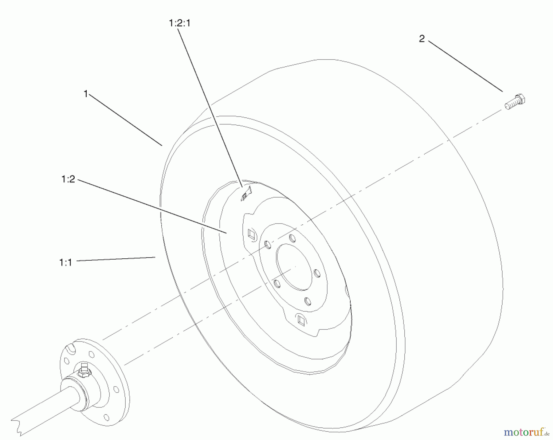  Toro Neu Mowers, Lawn & Garden Tractor Seite 1 73561 (522xi) - Toro 522xi Garden Tractor, 2004 (240000001-240999999) WHEEL ASSEMBLY