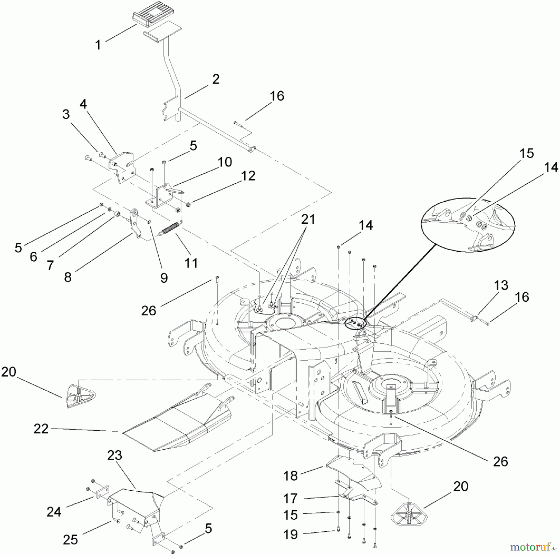  Toro Neu Mowers, Lawn & Garden Tractor Seite 1 74573 (DH 200) - Toro DH 200 Lawn Tractor, 2009 (290000001-290000480) CUTTING PAN AND BAG ON DEMAND ASSEMBLY