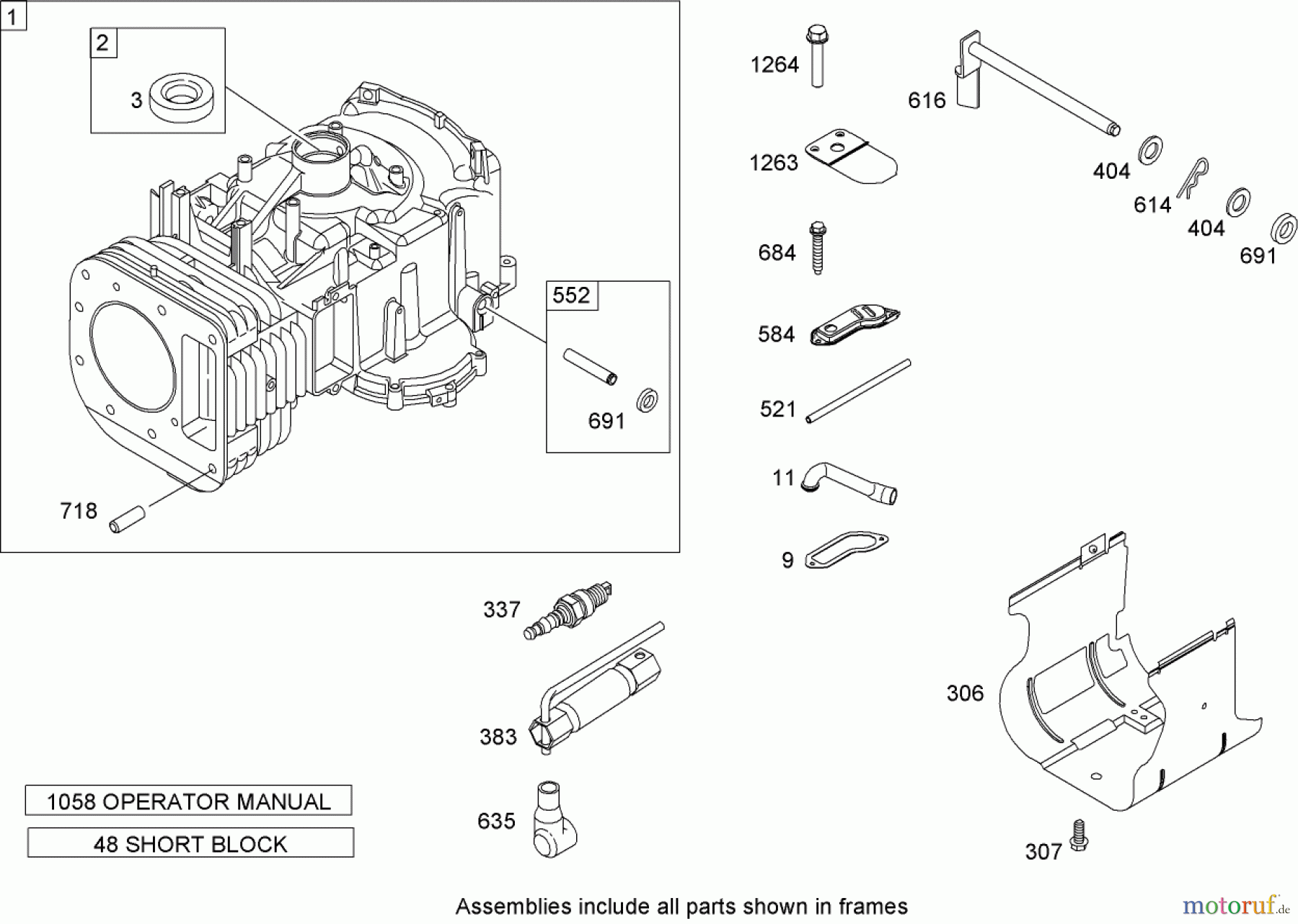  Toro Neu Mowers, Lawn & Garden Tractor Seite 1 74582 (DH 210) - Toro DH 210 Lawn Tractor, 2008 (280000001-280999999) CYLINDER ASSEMBLY BRIGGS AND STRATTON MODEL 31G777-0130-E1