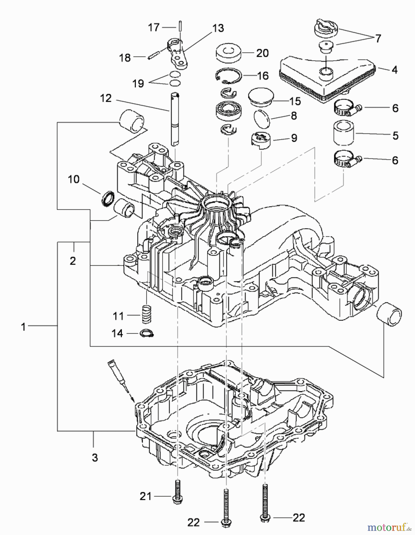  Toro Neu Mowers, Lawn & Garden Tractor Seite 1 74585 (DH 210) - Toro DH 210 Lawn Tractor, 2012 (SN 312000001-312999999) TRANSAXLE CASE ASSEMBLY TRANSMISSION ASSEMBLY NO. 114-3155