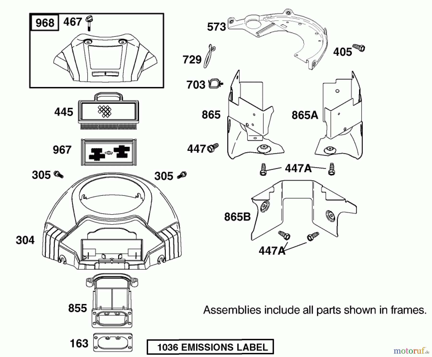  Toro Neu Mowers, Lawn & Garden Tractor Seite 1 74590 (190-DH) - Toro 190-DH Lawn Tractor, 2001 (210000001-210999999) BLOWER HOUSING ASSEMBLY ENGINE BRIGGS AND STRATTON MODEL 406777-0157-E1