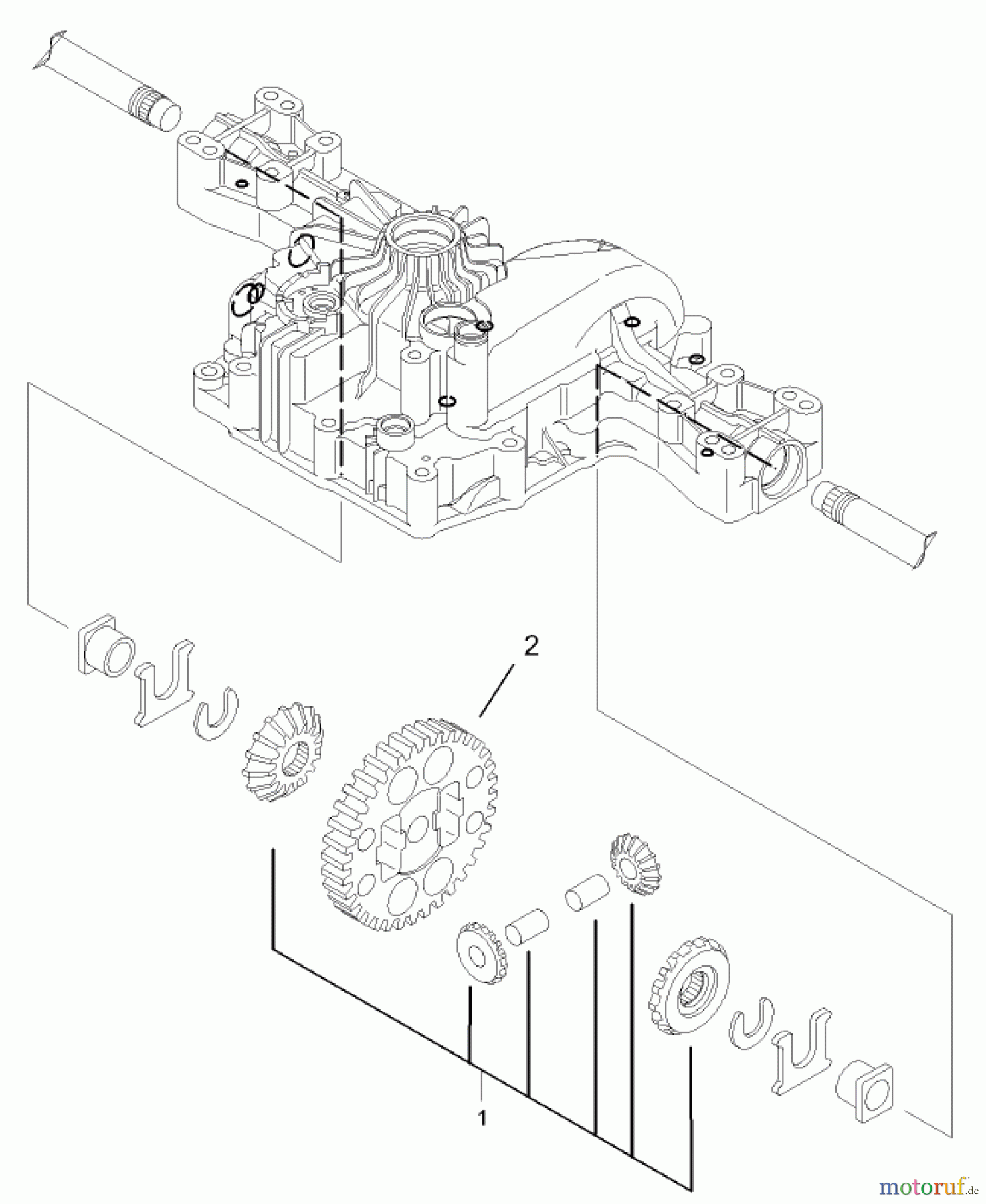  Toro Neu Mowers, Lawn & Garden Tractor Seite 1 74590 (190-DH) - Toro 190-DH Lawn Tractor, 2004 (240000001-240999999) DIFFERENTIAL GEAR ASSEMBLY TRANSMISSION ASSEMBLY NO. 104-2889