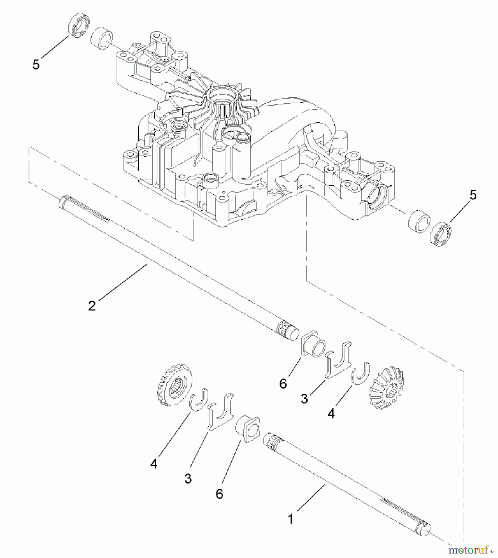  Toro Neu Mowers, Lawn & Garden Tractor Seite 1 74592 (DH 220) - Toro DH 220 Lawn Tractor, 2007 (270000001-270000651) AXLE SHAFT ASSEMBLY TRANSMISSION ASSEMBLY NO. 104-2889