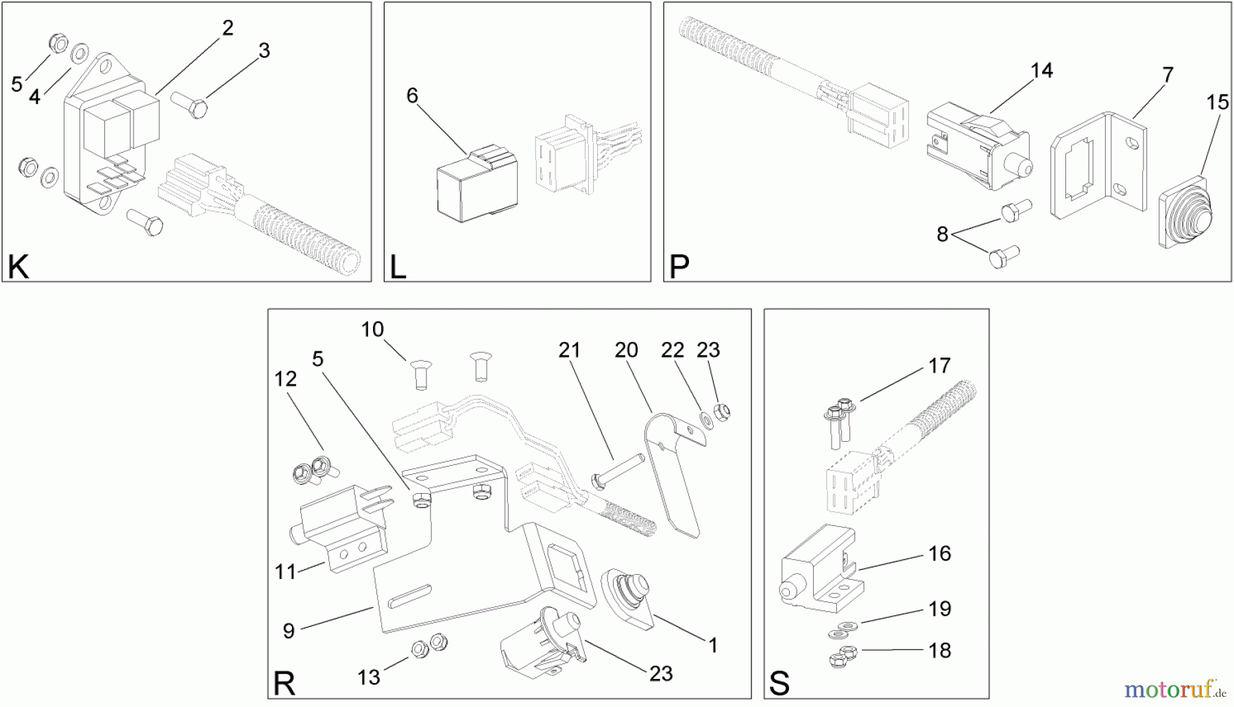  Toro Neu Mowers, Lawn & Garden Tractor Seite 1 74592 (DH 220) - Toro DH 220 Lawn Tractor, 2008 (280000529-280999999) ELECTRICAL SWITCH ASSEMBLY NO. 3