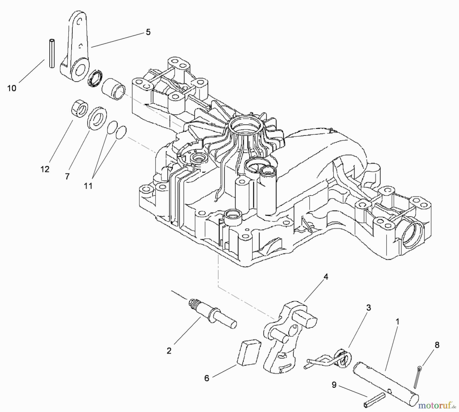  Toro Neu Mowers, Lawn & Garden Tractor Seite 1 74596 (DH 220) - Toro DH 220 Lawn Tractor, 2012 (SN 312000001-312999999) CONTROL SHAFT ASSEMBLY TRANSMISSION ASSEMBLY NO. 114-3155