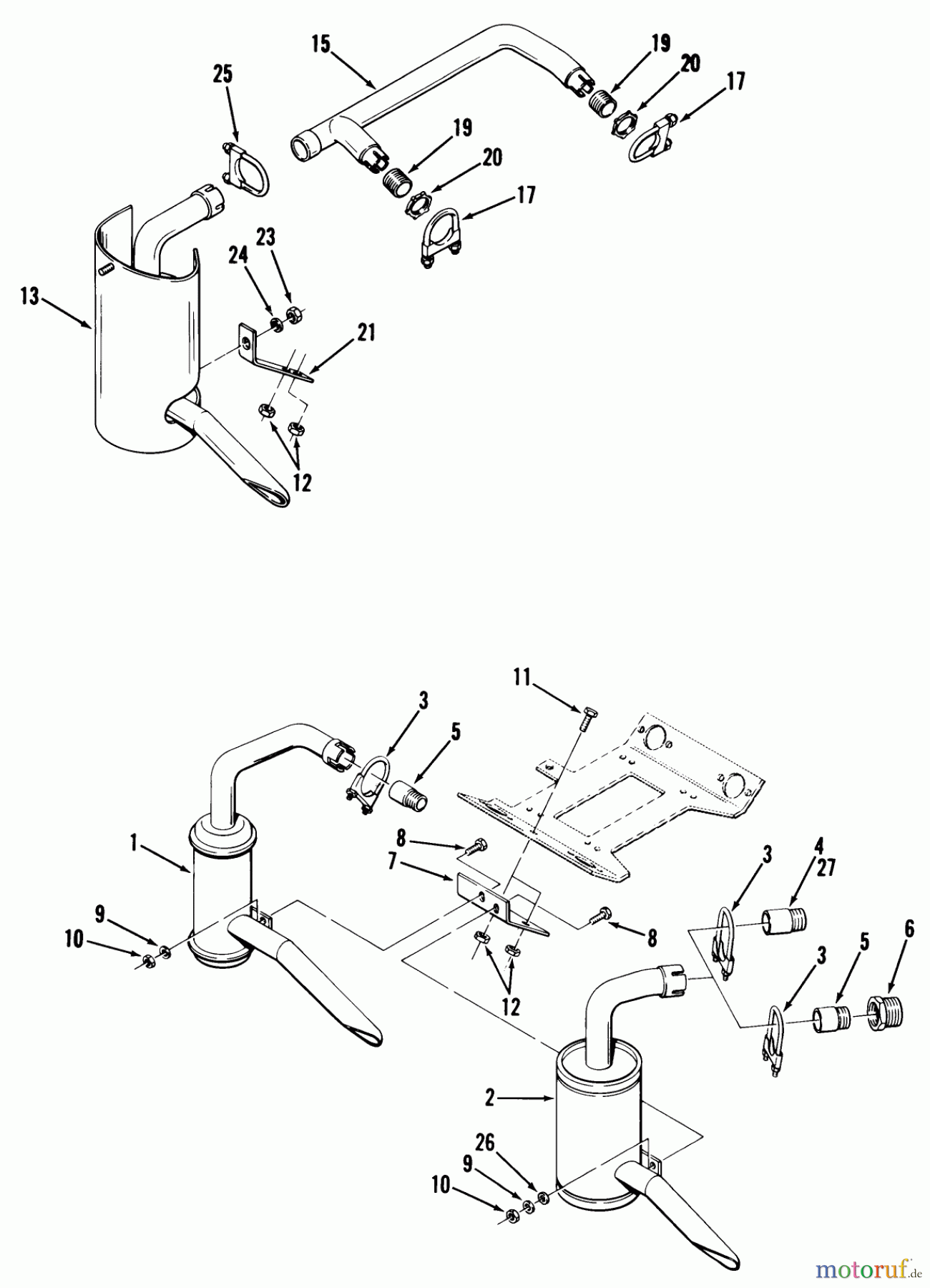  Toro Neu Mowers, Lawn & Garden Tractor Seite 2 91-14KS01 (C-141) - Toro C-141 Automatic Tractor, 1979 EXHAUST SYSTEM