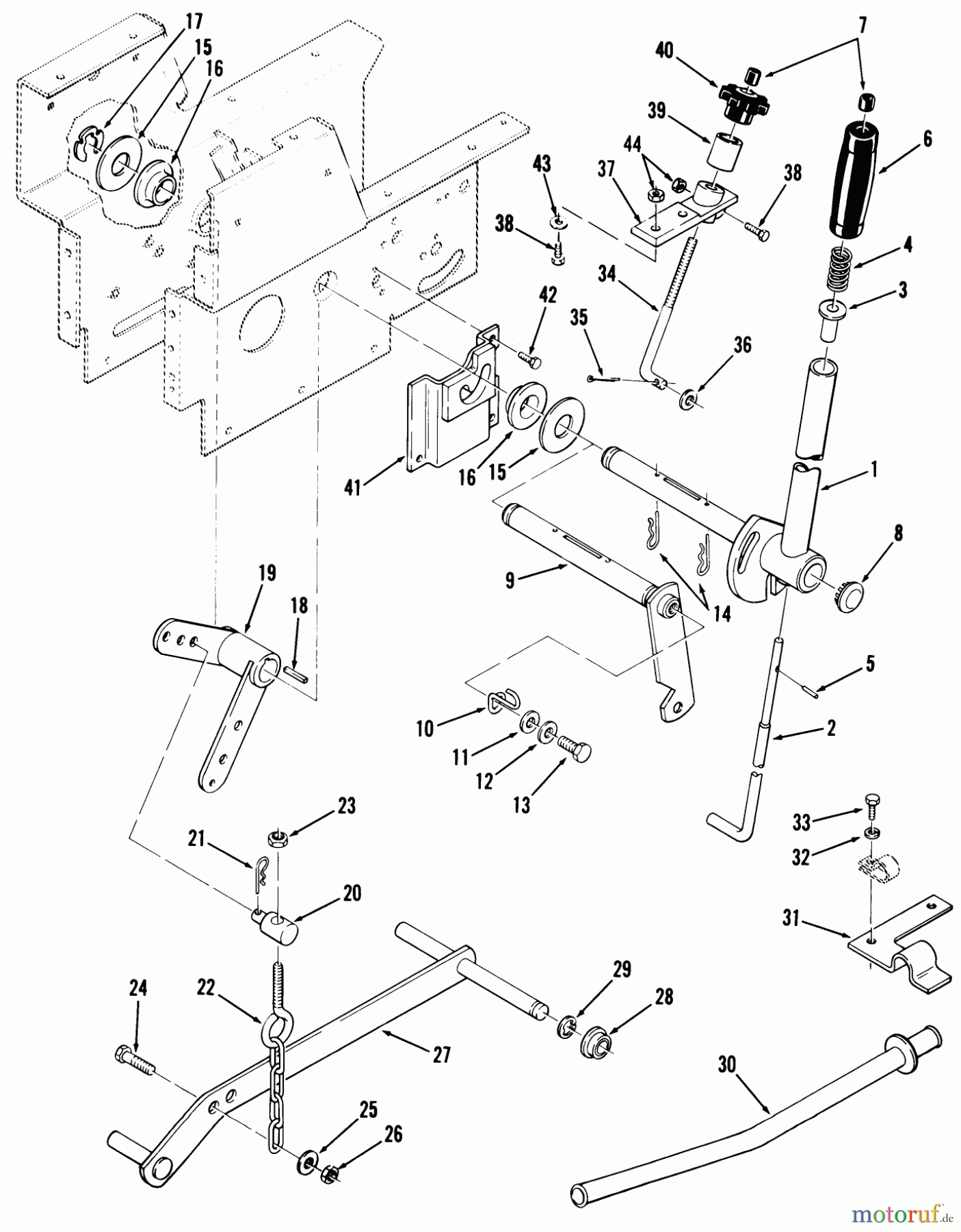  Toro Neu Mowers, Lawn & Garden Tractor Seite 2 91-16BS02 (C-161) - Toro C-161 Twin Automatic Tractor, 1979 LIFT LINKAGE