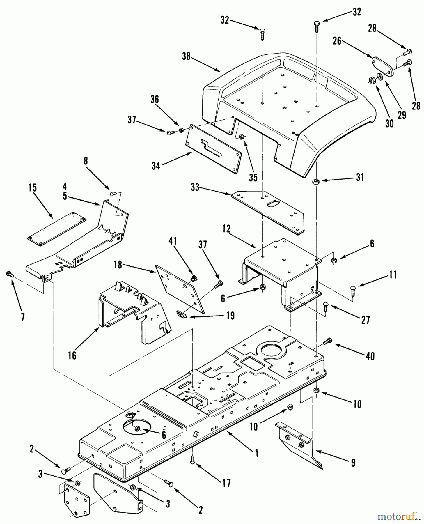  Toro Neu Mowers, Lawn & Garden Tractor Seite 2 A2-083201 (LT-832) - Toro LT-832 3-Speed Tractor, 1982 FRAME, SHEET METAL AND COVERS #2