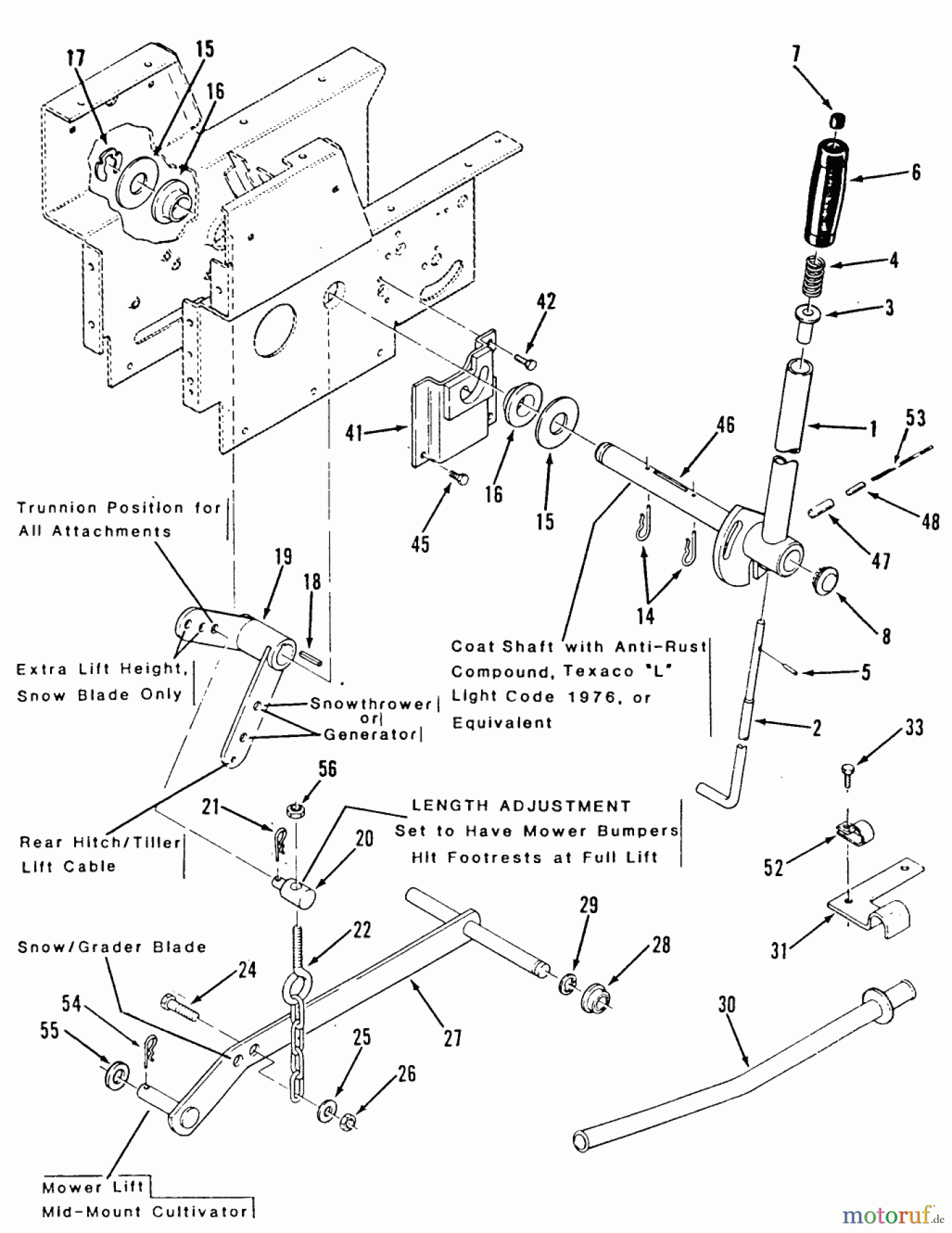  Toro Neu Mowers, Lawn & Garden Tractor Seite 2 B1-16O802 (316-8) - Toro 316-8 Garden Tractor, 1989 MANUAL LIFT LINKAGE