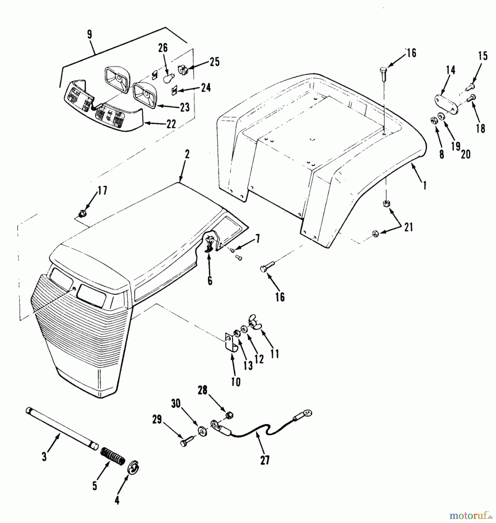  Toro Neu Mowers, Lawn & Garden Tractor Seite 2 R2-12KE01 (212-H) - Toro 212-H Tractor, 1989 FRAME, SHEET METAL AND COVERS #2