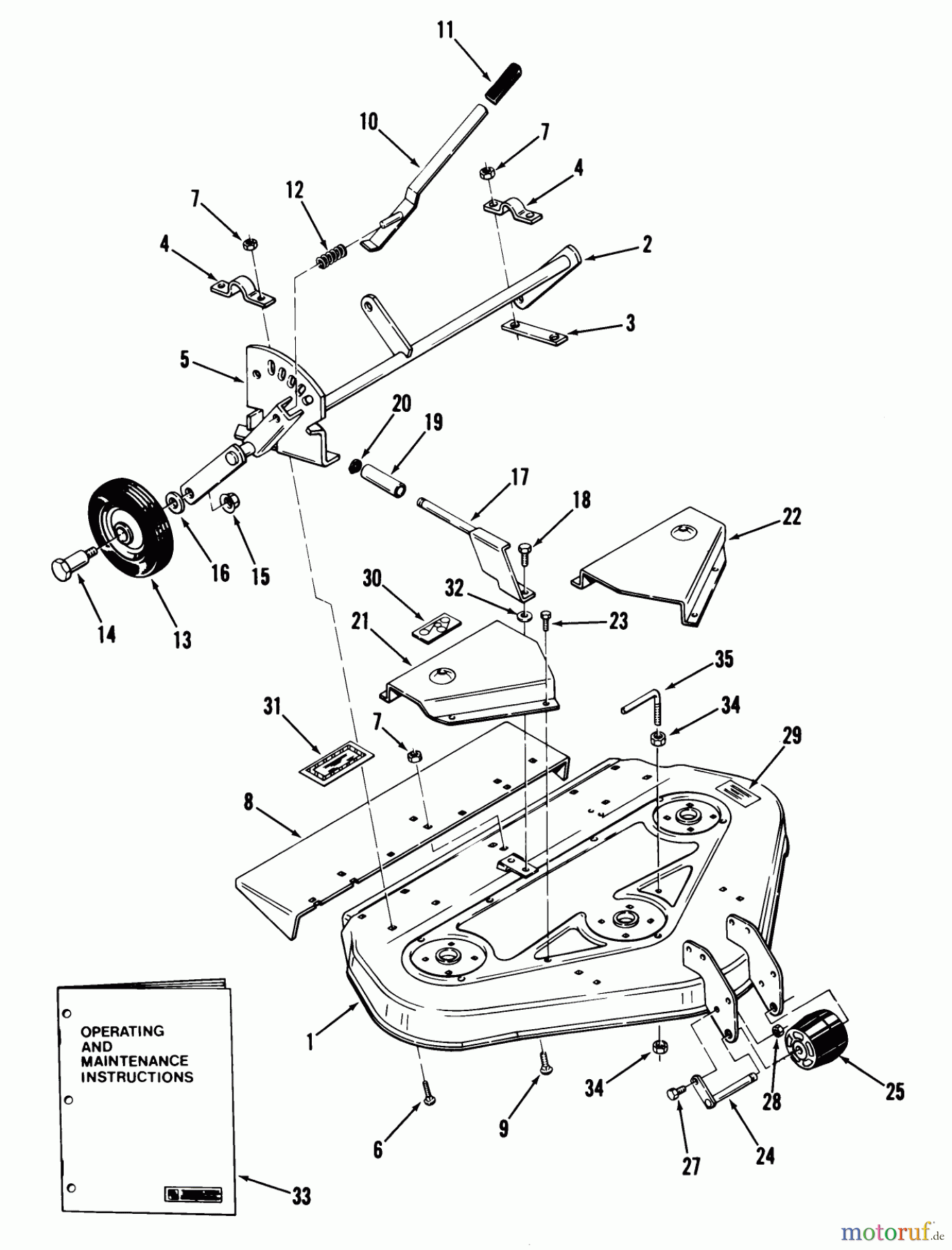  Toro Neu Mowers, Rear-Engine Rider 23-05BP01 (A-51) - Toro A-51 5-Speed Rear Engine Rider, 1982 36 IN/92 CM MOWER DECK-11 HP RIDER