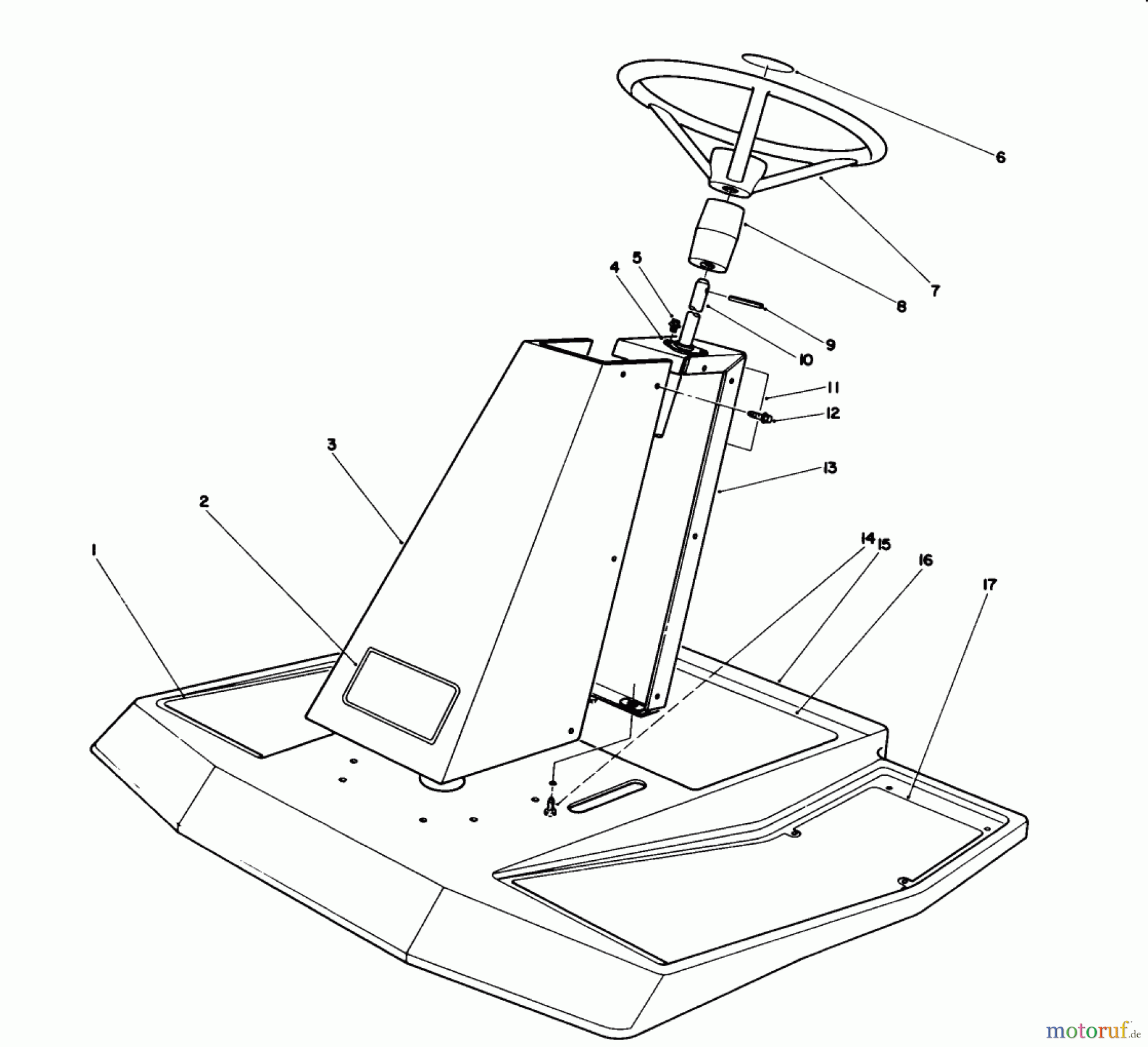  Toro Neu Mowers, Rear-Engine Rider 55600 - Toro HMR-1200, 1989 (9000001-9999999) STEERING TOWER ASSEMBLY