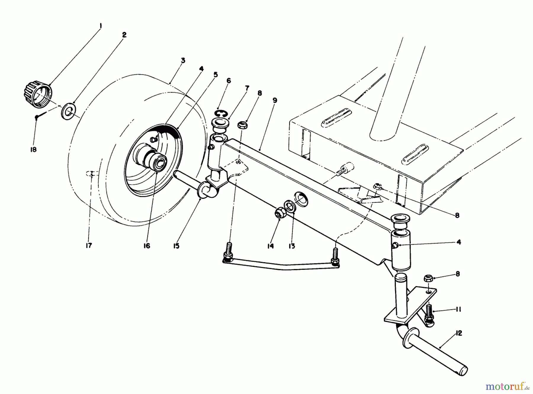  Toro Neu Mowers, Rear-Engine Rider 56123 (8-25) - Toro 8-25 Rear Engine Rider, 1990 (0000001-0999999) FRONT AXLE ASSEMBLY