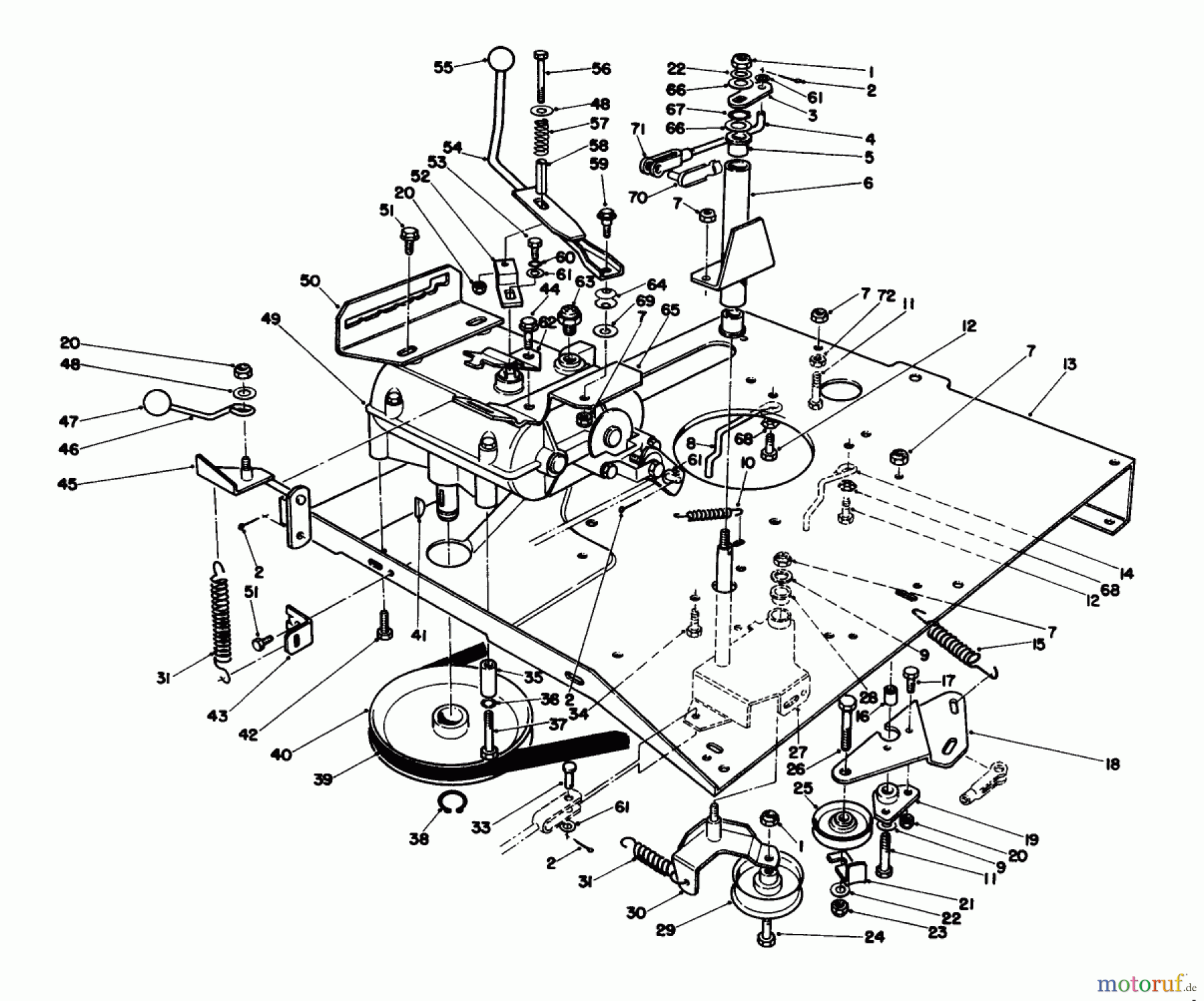  Toro Neu Mowers, Rear-Engine Rider 56123 (8-25) - Toro 8-25 Rear Engine Rider, 1989 (9000001-9999999) TRANSMISSION & LINKAGE ASSEMBLY