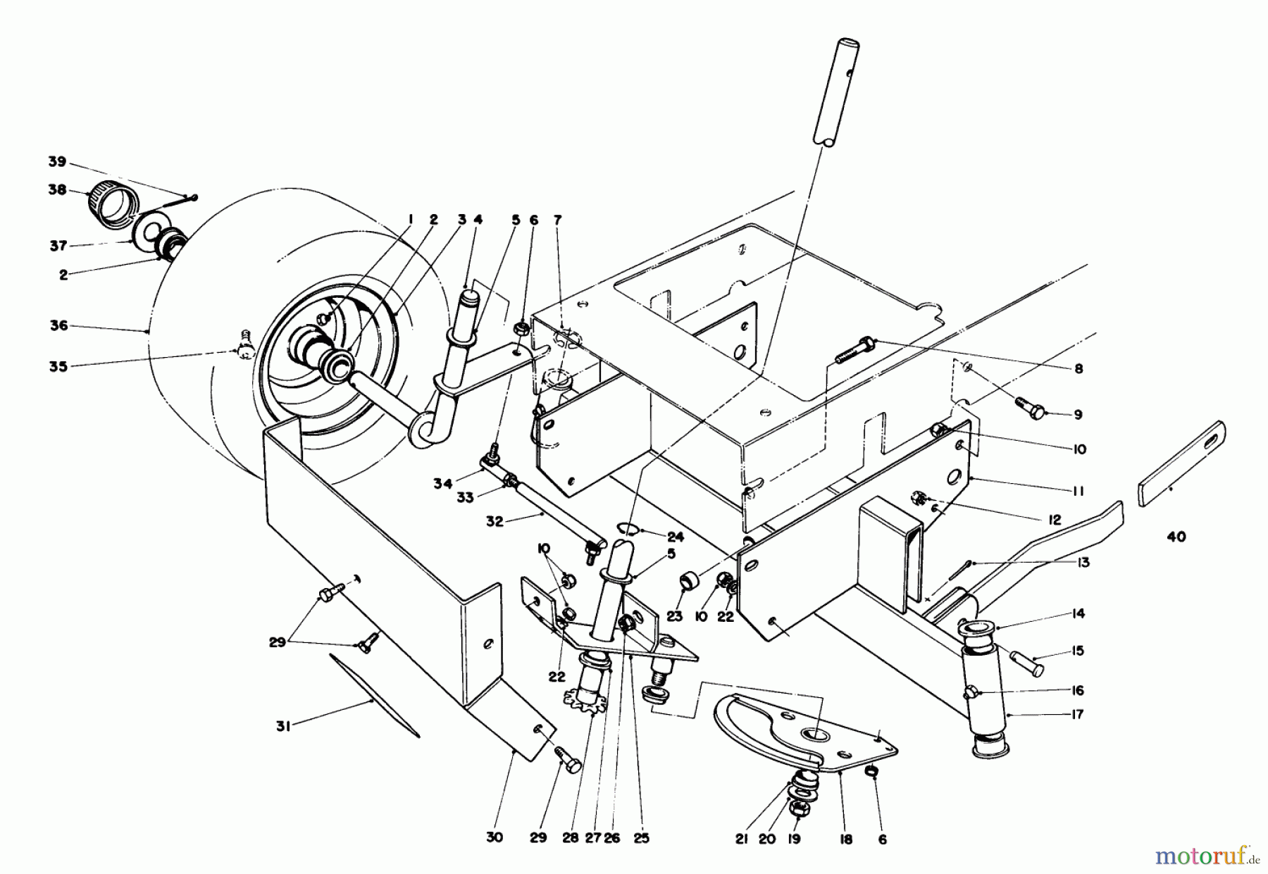  Toro Neu Mowers, Rear-Engine Rider 56138 (8-32) - Toro 8-32 Rear Engine Rider, 1984 (4000001-4999999) FRONT AXLE ASSEMBLY