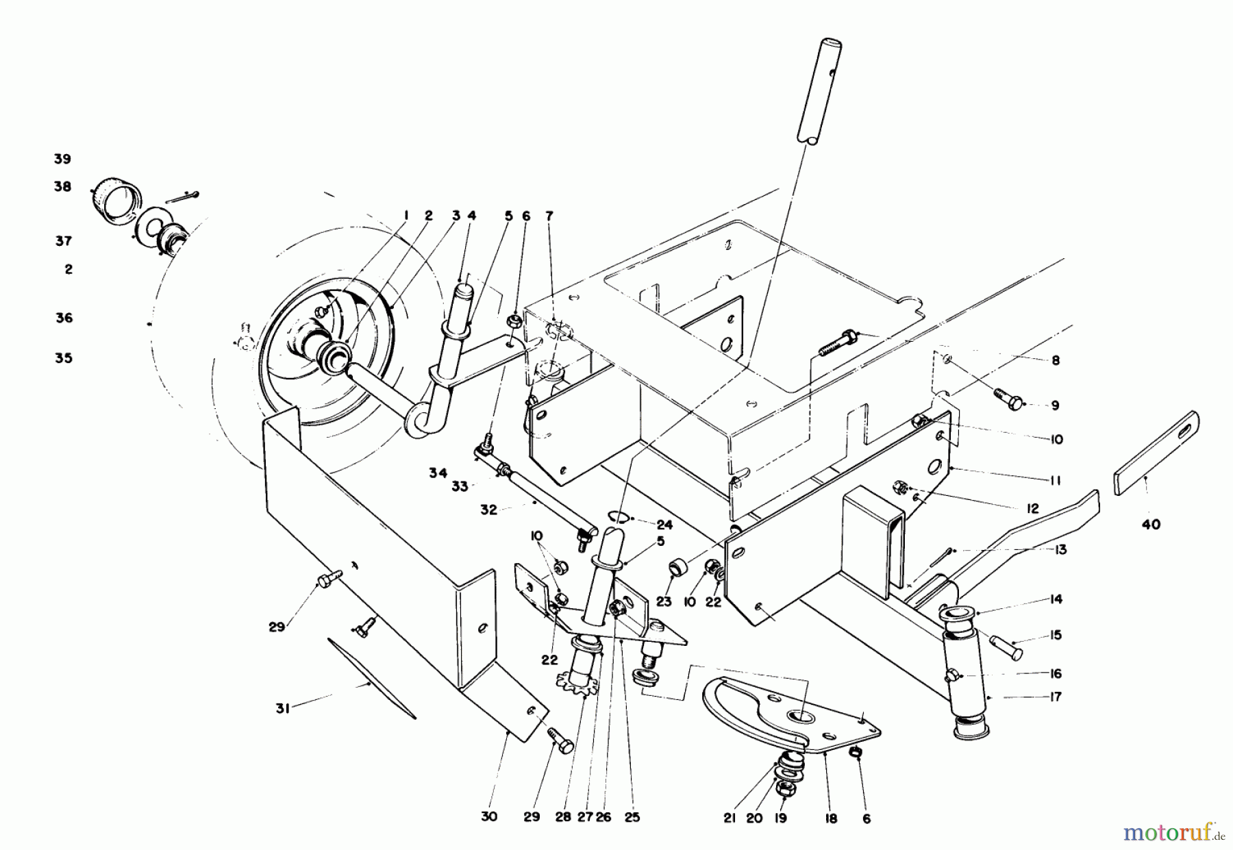  Toro Neu Mowers, Rear-Engine Rider 56155 (11-32) - Toro 11-32 Rear Engine Rider, 1984 (4000001-4999999) FRONT AXLE ASSEMBLY