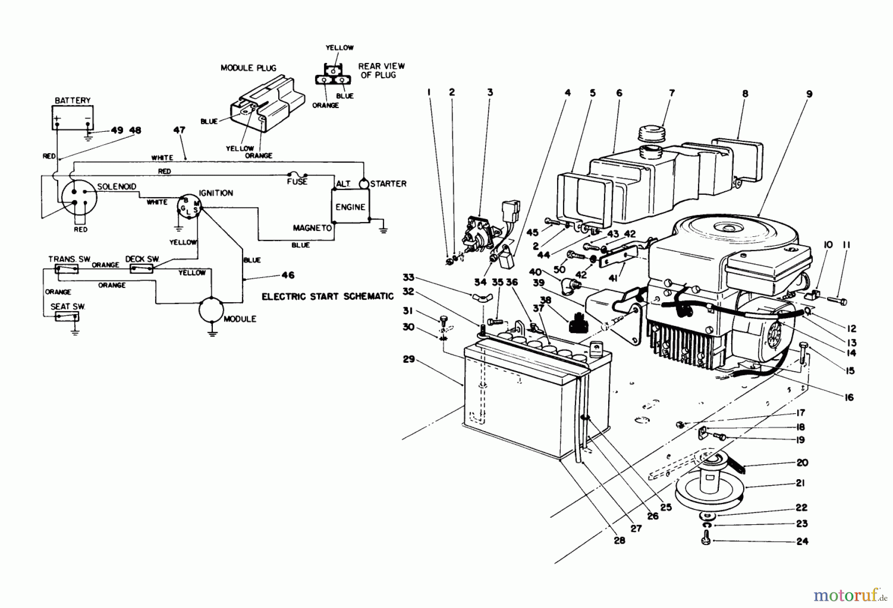  Toro Neu Mowers, Rear-Engine Rider 56155 (11-32) - Toro 11-32 Rear Engine Rider, 1987 (7000001-7999999) ENGINE ASSEMBLY