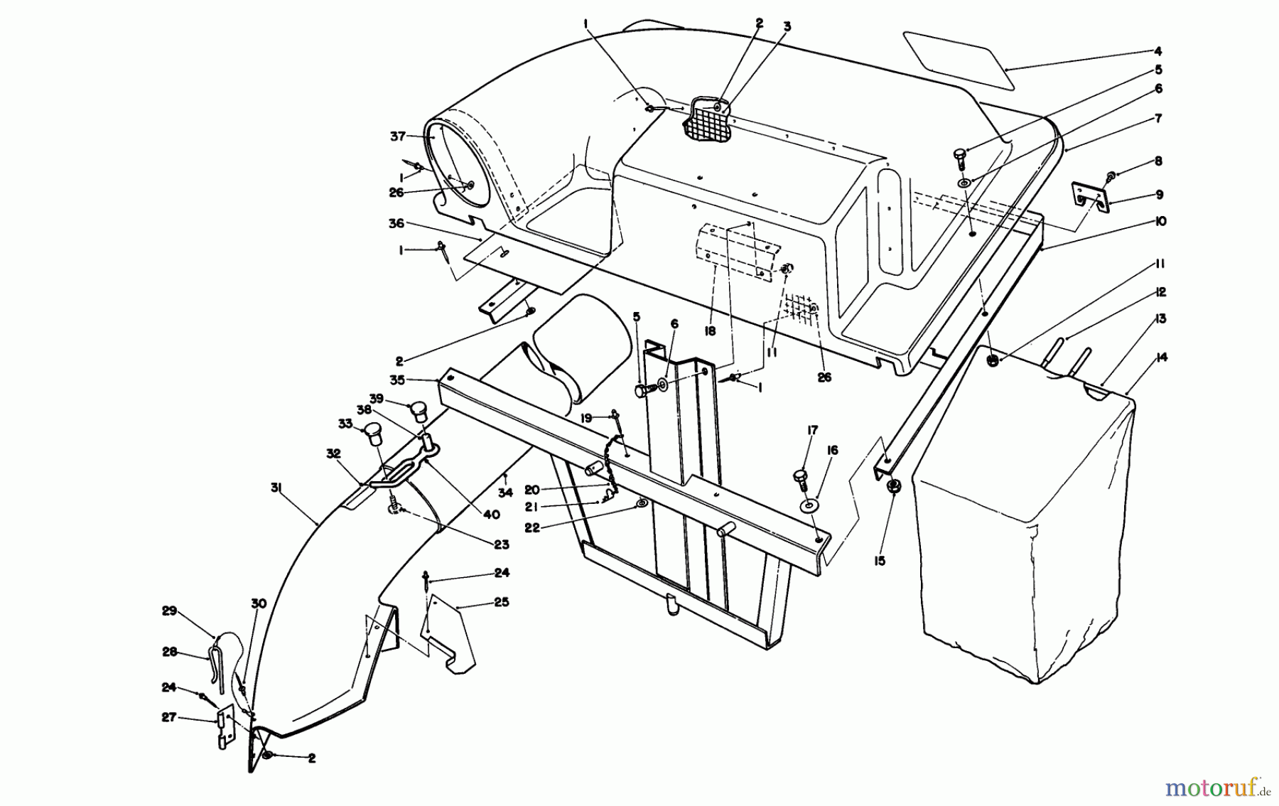  Toro Neu Mowers, Rear-Engine Rider 56185 (8-32) - Toro 8-32 Rear Engine Rider, 1991 (1000001-1999999) TWIN BAGGER GRASS CATCHER MODEL 59184 (OPTIONAL)