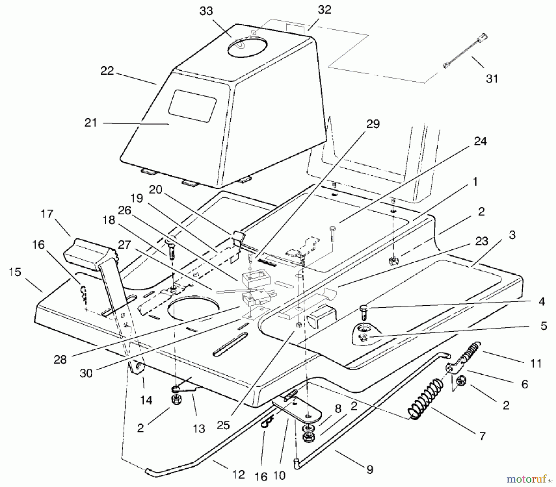  Toro Neu Mowers, Rear-Engine Rider 70044 (8-25) - Toro 8-25 Rear Engine Rider, 2000 (200000001-200999999) FRONT BODY ASSEMBLY