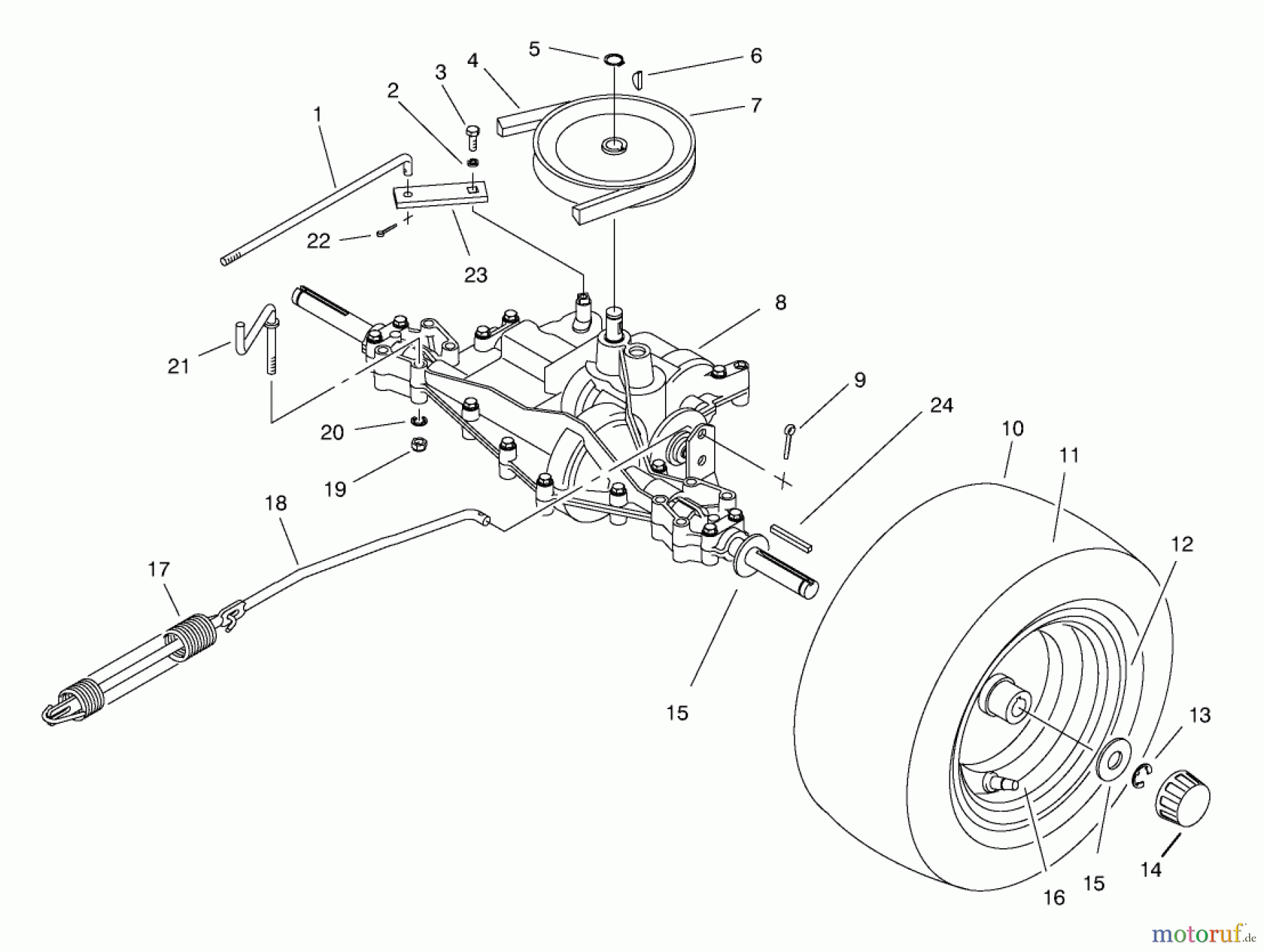  Toro Neu Mowers, Rear-Engine Rider 70082 (12-32) - Toro 12-32 Rear Engine Rider, 1998 (8900001-8999999) REAR AXLE ASSEMBLY