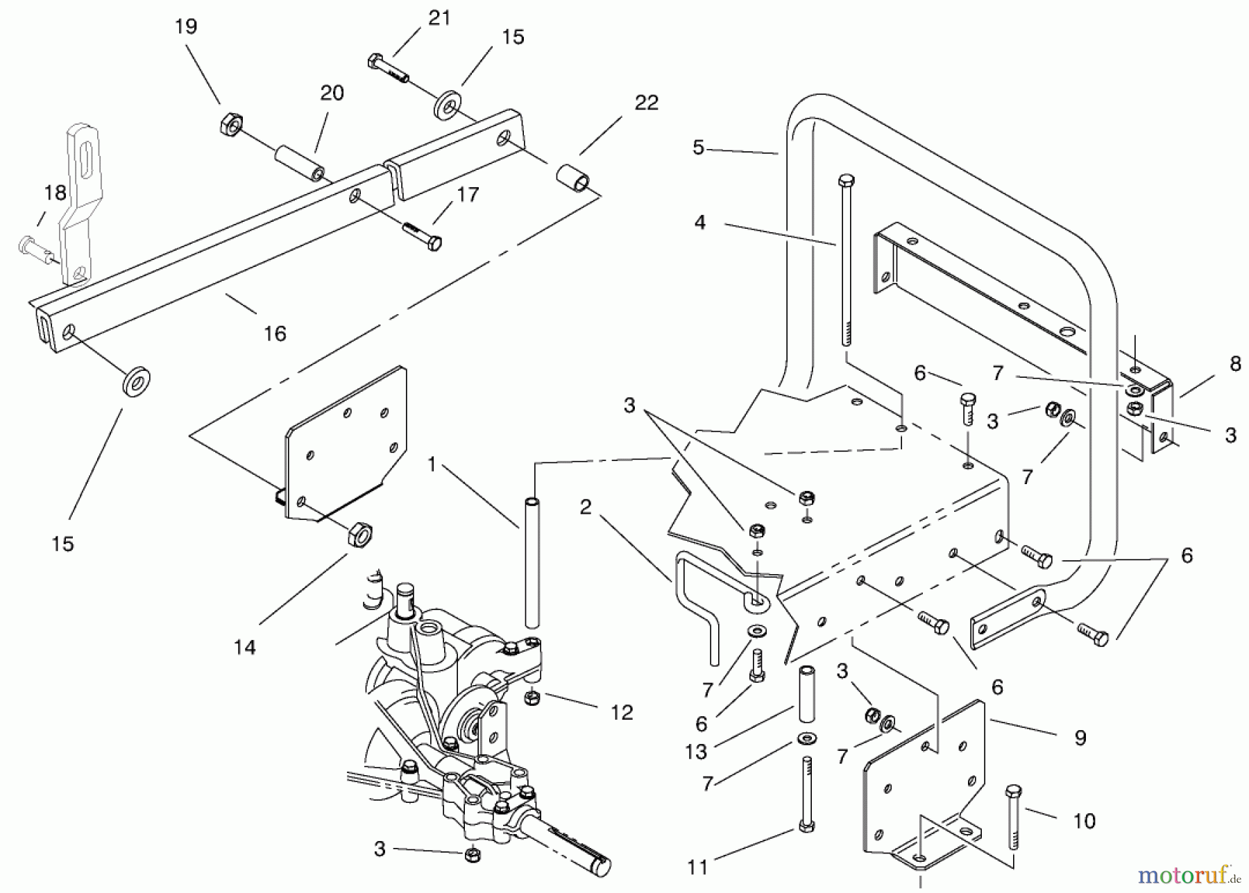  Toro Neu Mowers, Rear-Engine Rider 70089 (12-32) - Toro 12-32 Rear Engine Rider, 2001 (210000001-210999999) STAND BAR ASSEMBLY