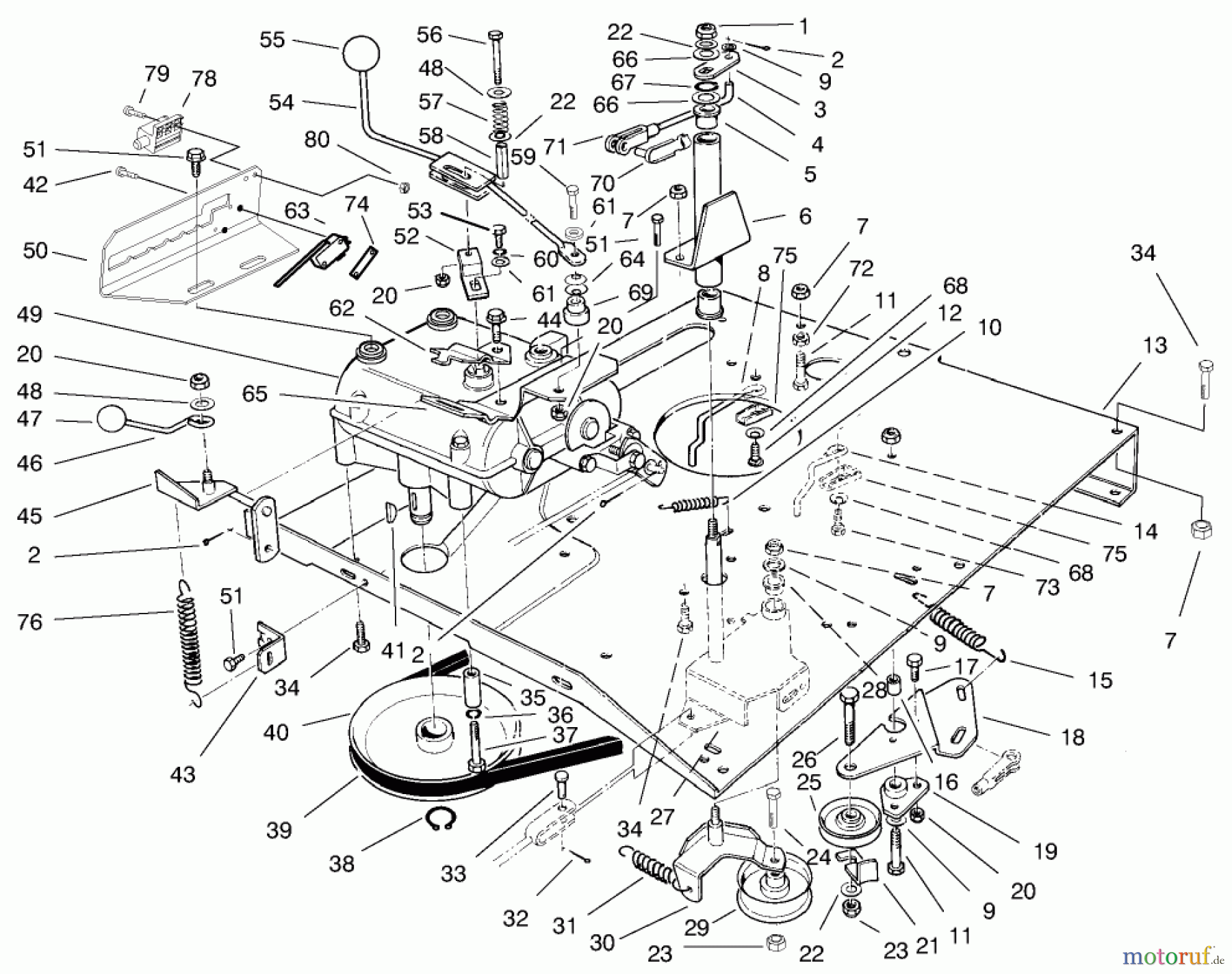  Toro Neu Mowers, Rear-Engine Rider 70122 (8-25) - Toro 8-25 Rear Engine Rider, 2000 (200000001-200999999) TRANSMISSION & LINKAGE ASSEMBLY