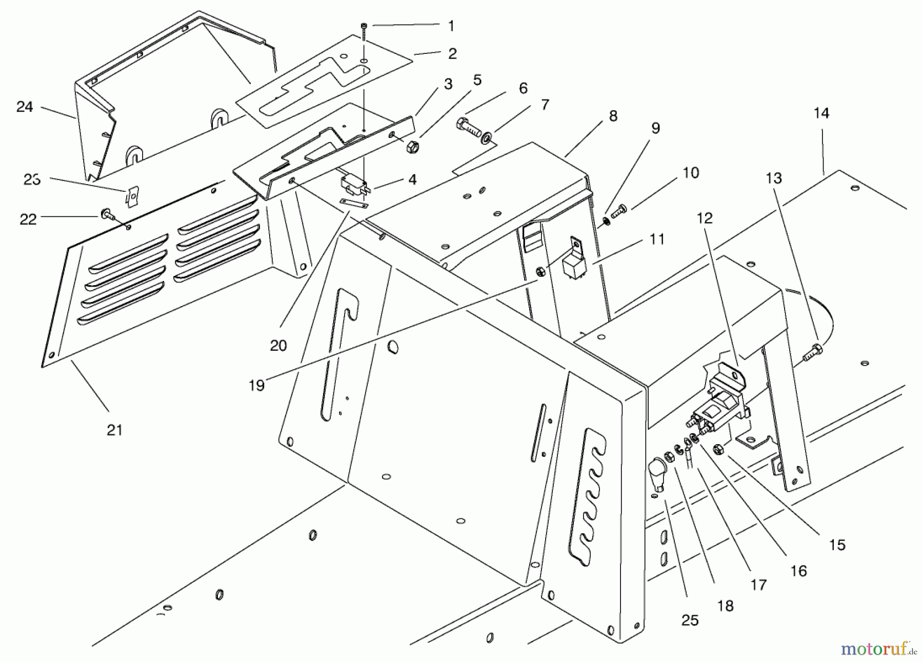  Toro Neu Mowers, Rear-Engine Rider 70142 (13-32) - Toro 13-32 Rear Engine Rider, 1996 (69000001-69999999) SEAT BODY & SIDE PANEL ASSEMBLY