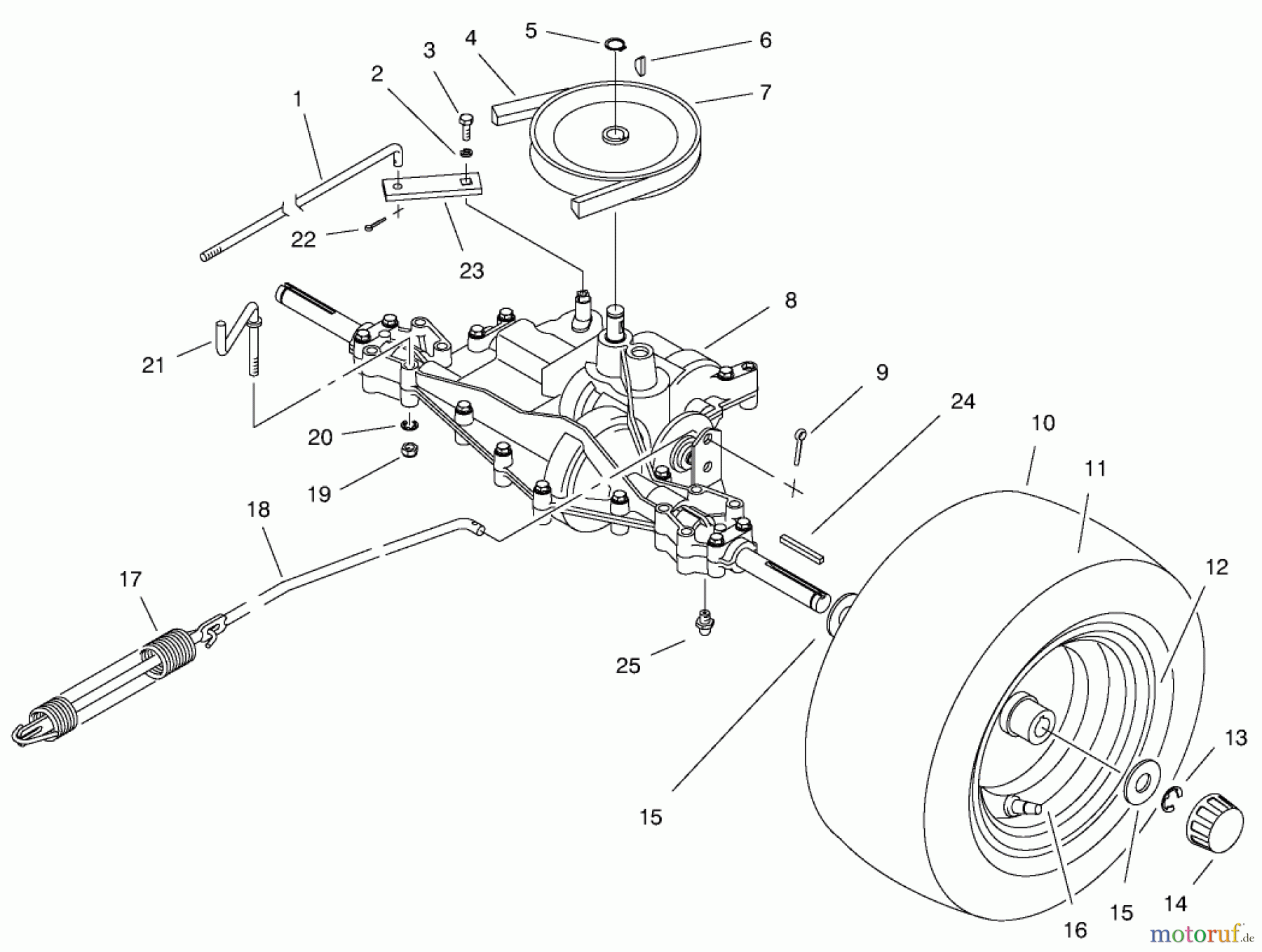  Toro Neu Mowers, Rear-Engine Rider 70171 (12-32) - Toro 12-32 Rear Engine Rider, 2000 (200000001-200999999) REAR AXLE ASSEMBLY