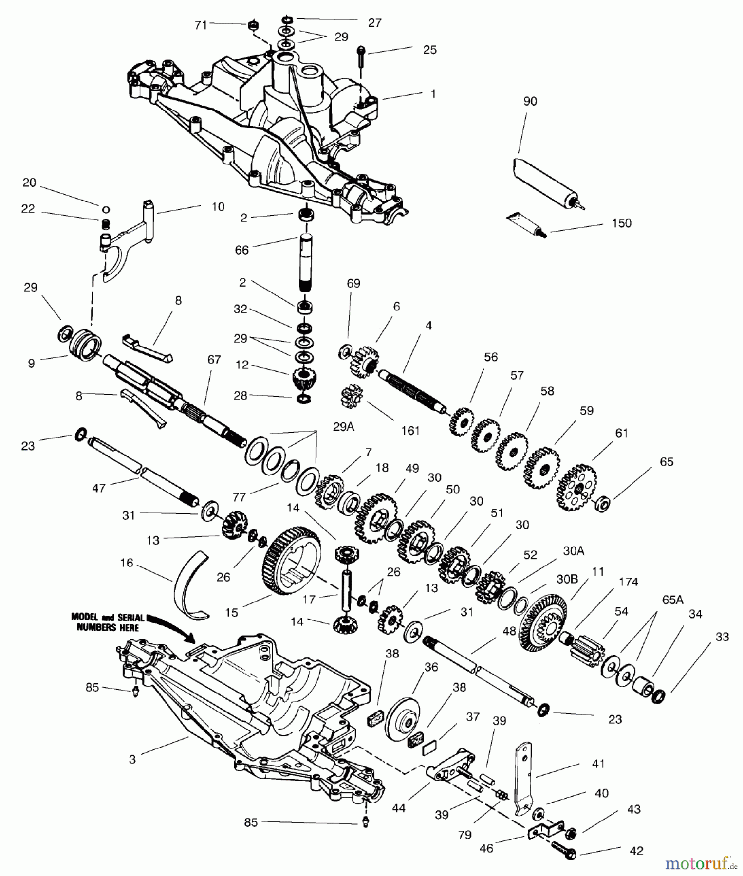  Toro Neu Mowers, Rear-Engine Rider 70171 (12-32) - Toro 12-32 Rear Engine Rider, 2001 (210000001-210999999) PEERLESS TRANSAXLE MODEL NO. 915-019