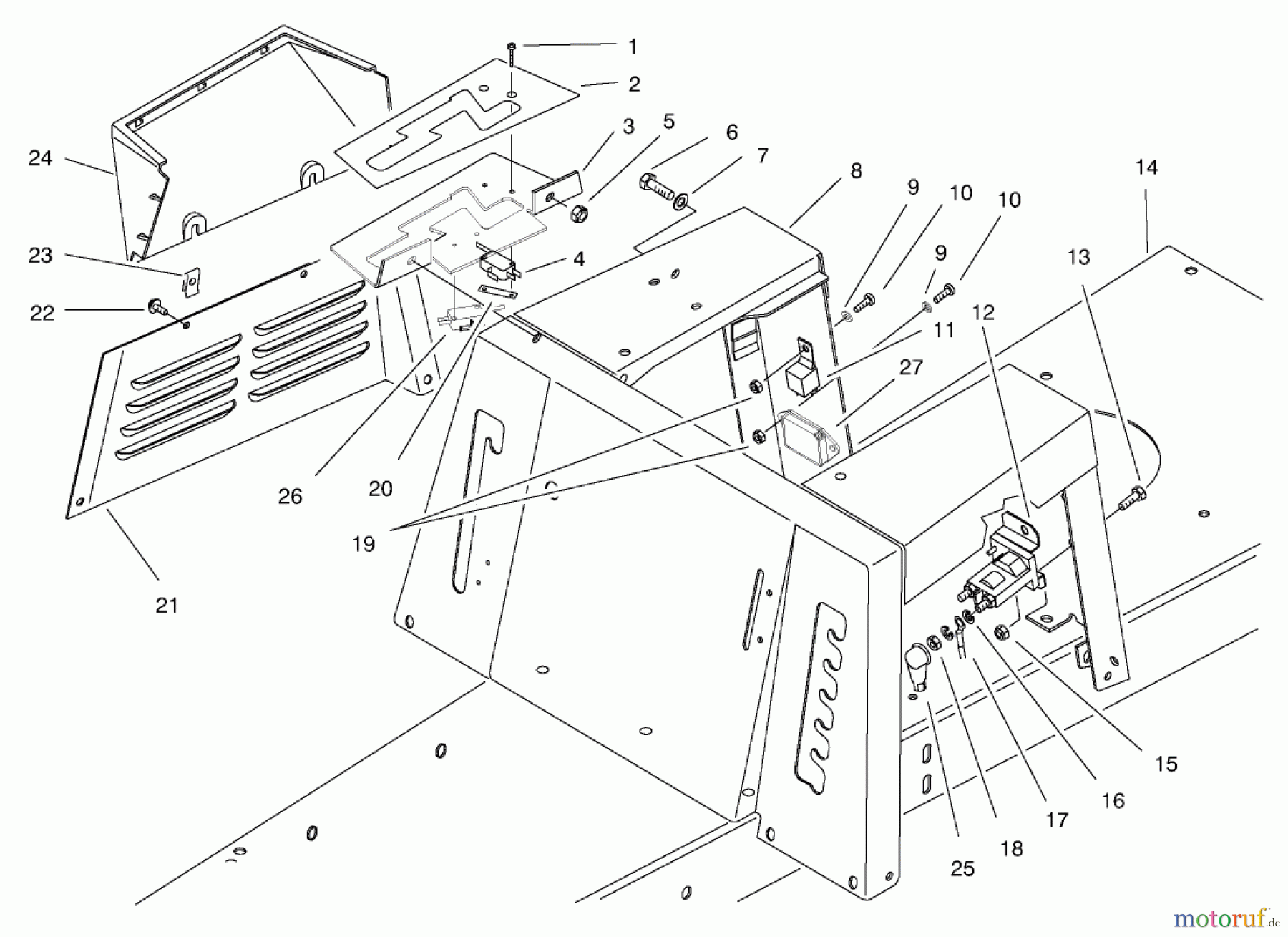  Toro Neu Mowers, Rear-Engine Rider 70171 (12-32) - Toro 12-32 Rear Engine Rider, 2001 (210000001-210999999) SEAT BODY & SIDE PANEL ASSEMBLY