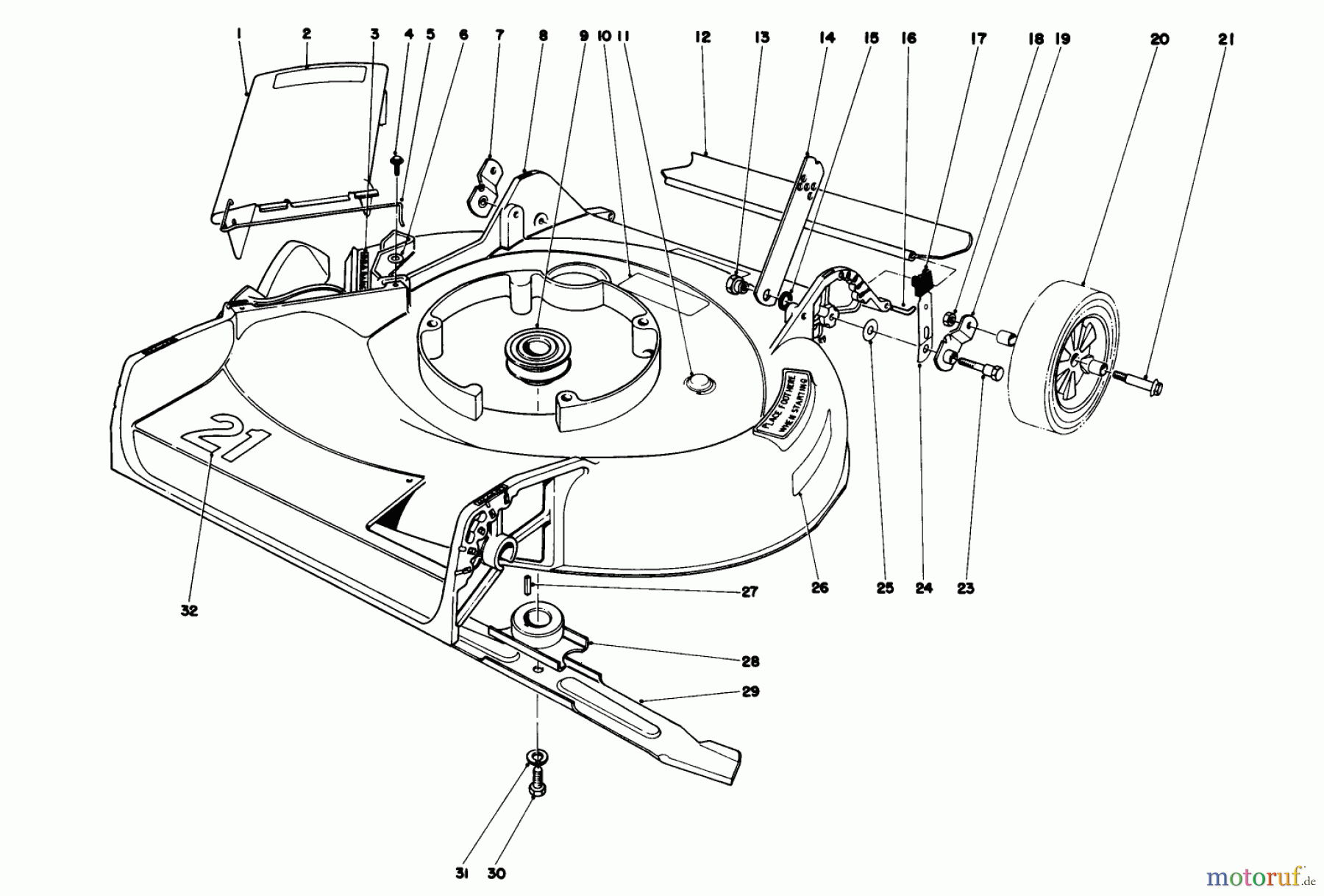  Toro Neu Mowers, Walk-Behind Seite 1 16297 - Toro Lawnmower, 1981 (1000001-1999999) HOUSING ASSEMBLY MODEL 16297