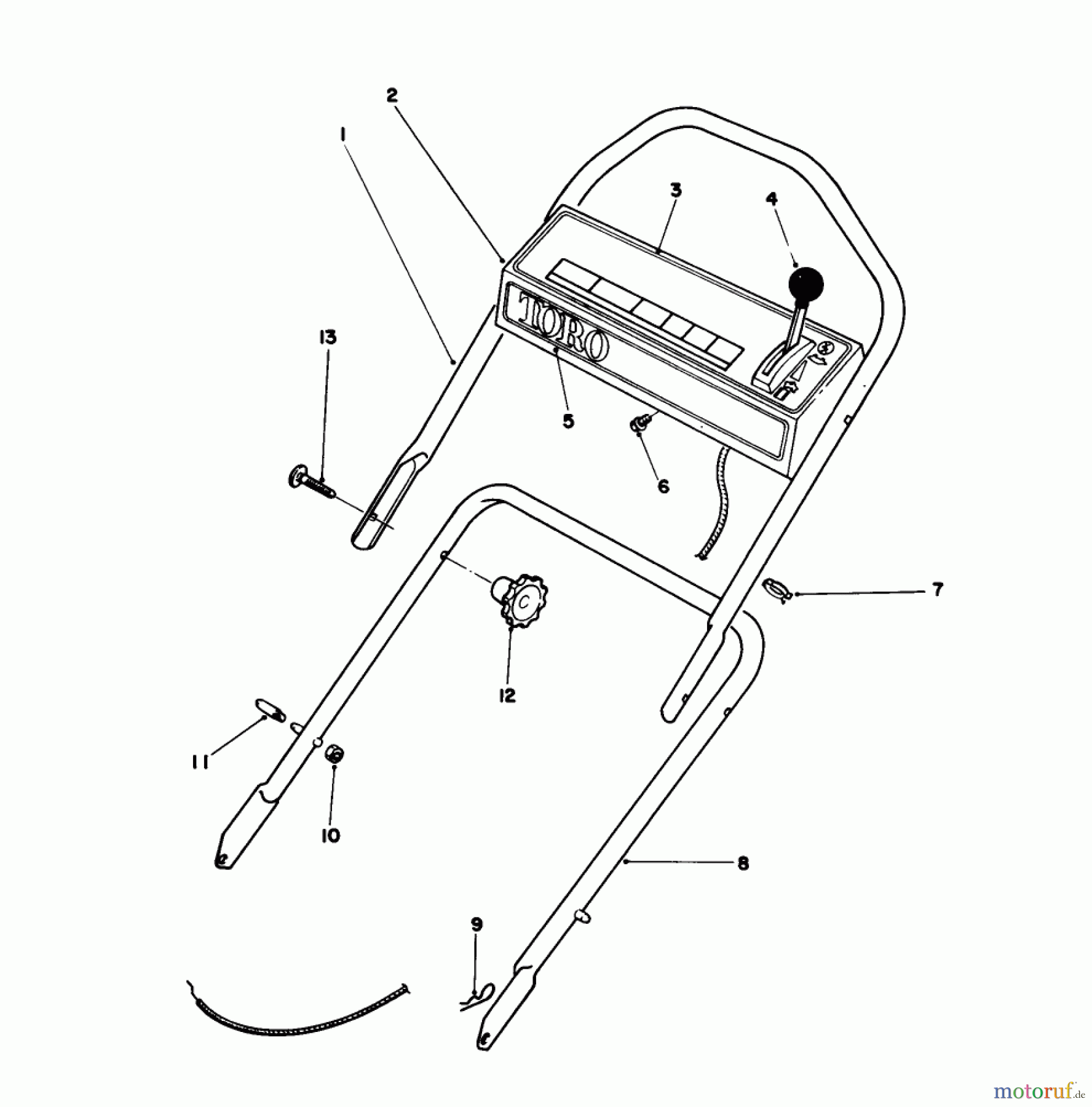  Toro Neu Mowers, Walk-Behind Seite 1 16202C - Toro Lawnmower, 1988 (8000001-8999999) HANDLE ASSEMBLY