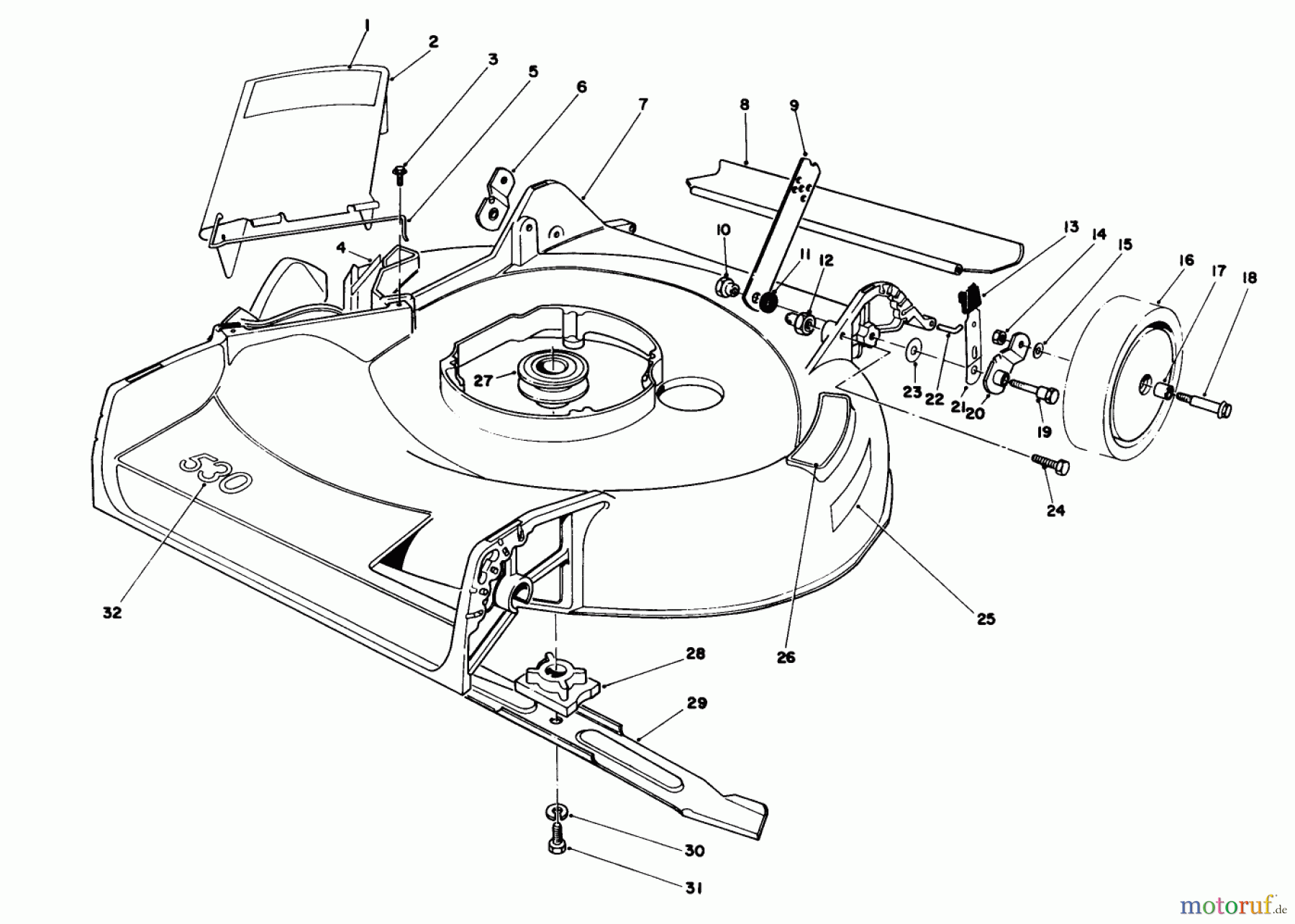  Toro Neu Mowers, Walk-Behind Seite 1 16297 - Toro Lawnmower, 1984 (4000001-4999999) HOUSING ASSEMBLY