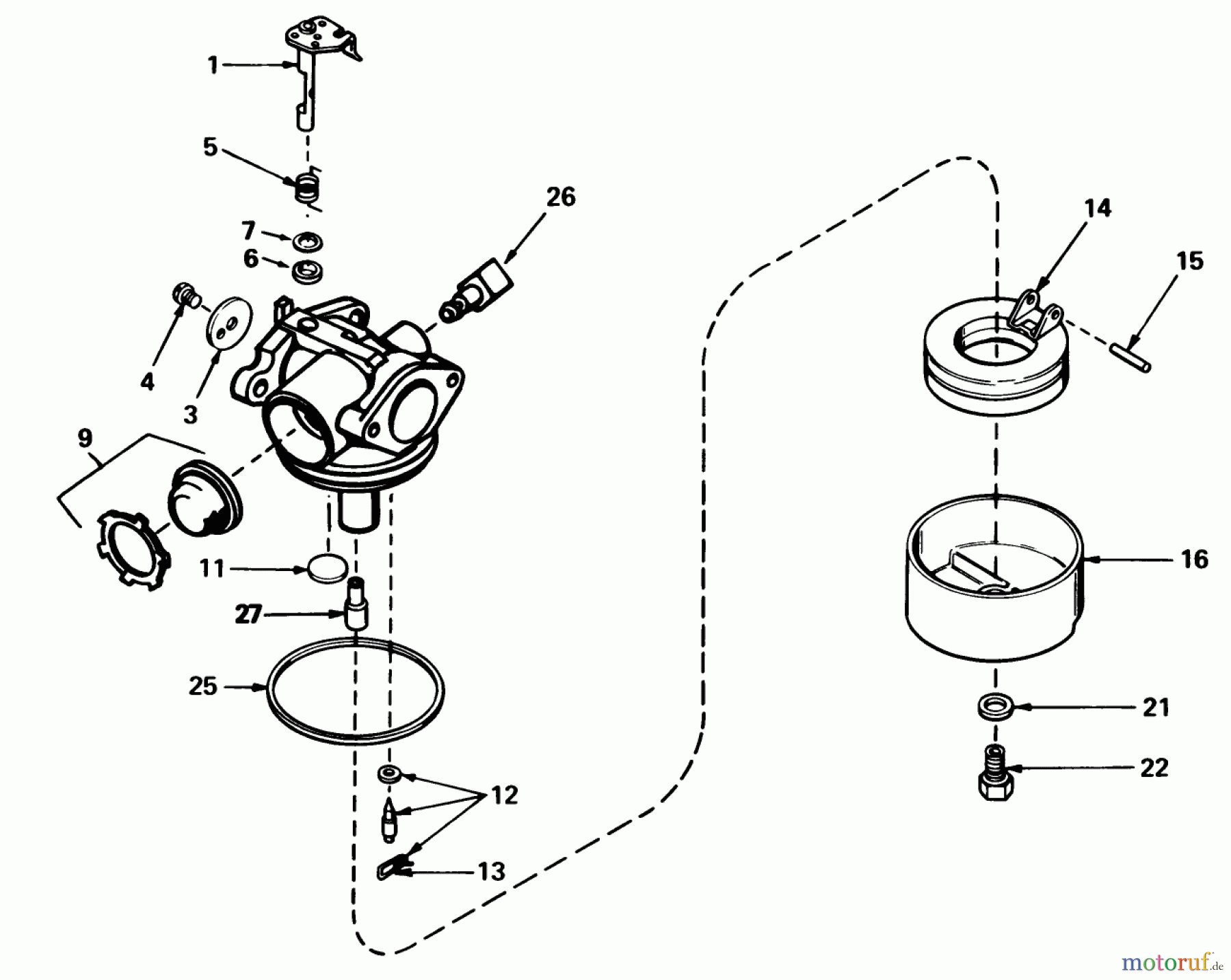  Toro Neu Mowers, Walk-Behind Seite 1 16770 - Toro Lawnmower, 1984 (4000001-4999999) CARBURETOR NO. 632050A