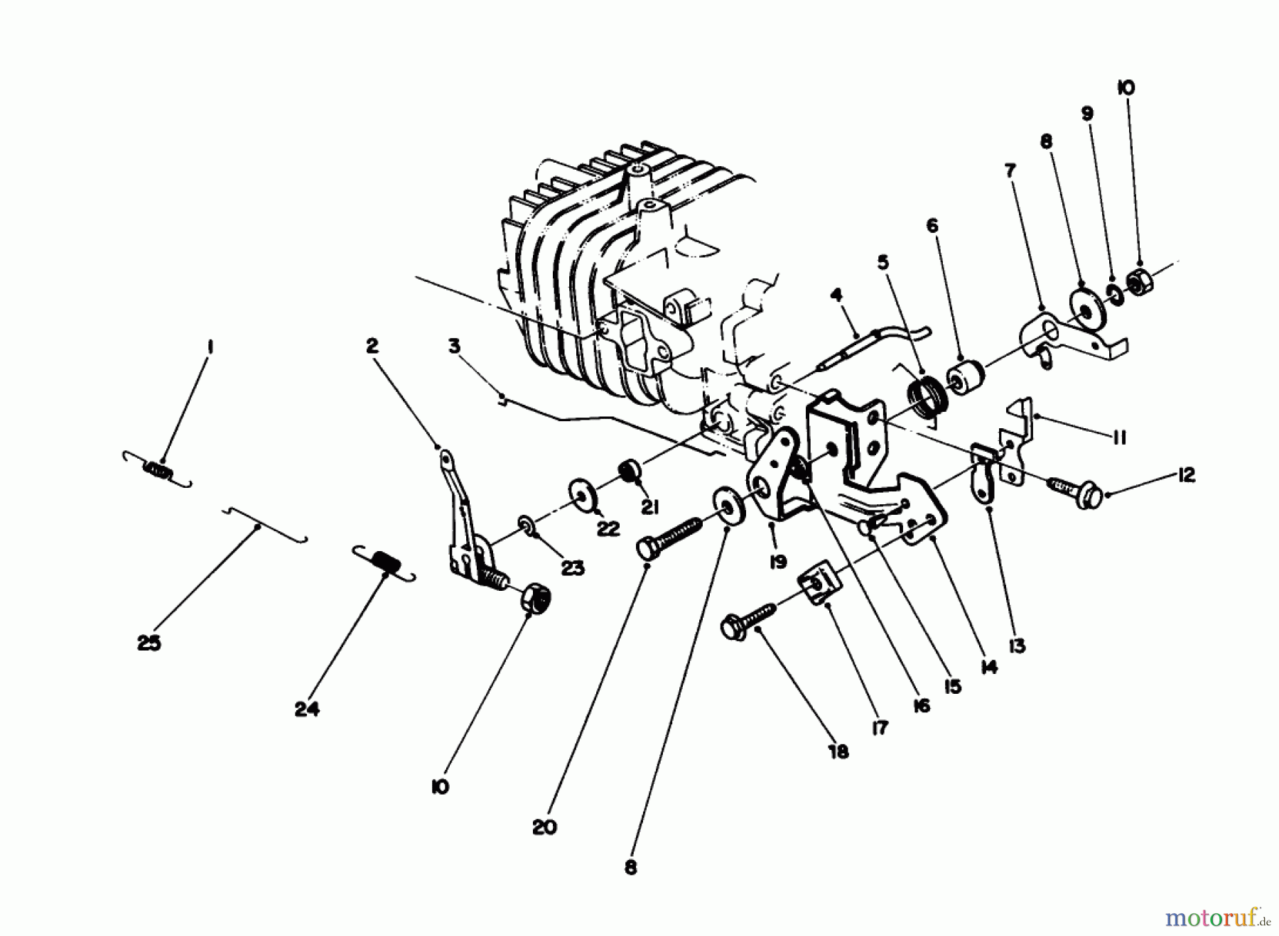  Toro Neu Mowers, Walk-Behind Seite 1 16785 - Toro Lawnmower, 1988 (8007012-8999999) GOVERNOR ASSEMBLY (MODEL NO. 47PH7)