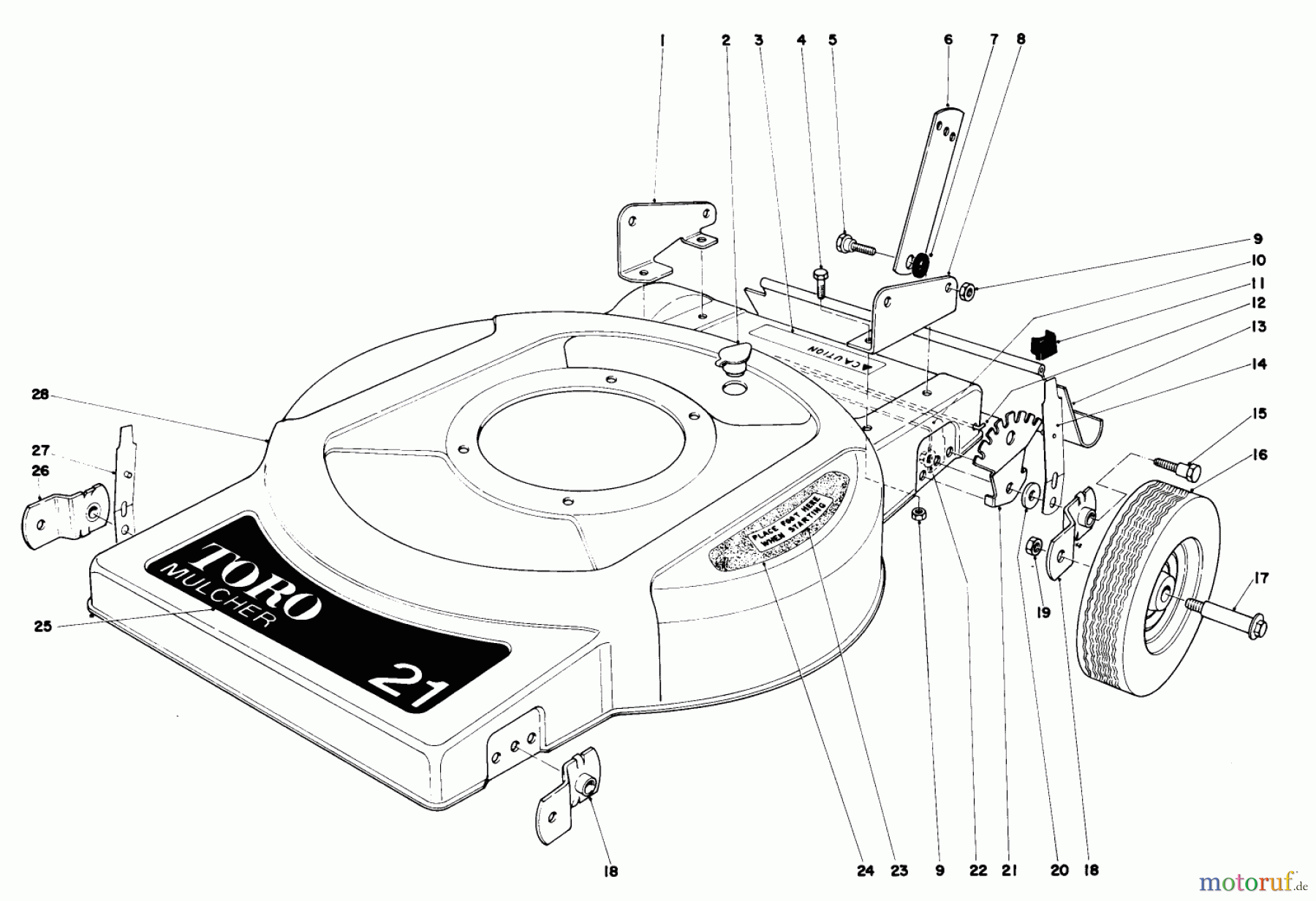  Toro Neu Mowers, Walk-Behind Seite 1 18017 - Toro Lawnmower, 1978 (8000001-8999999) HOUSING ASSEMBLY