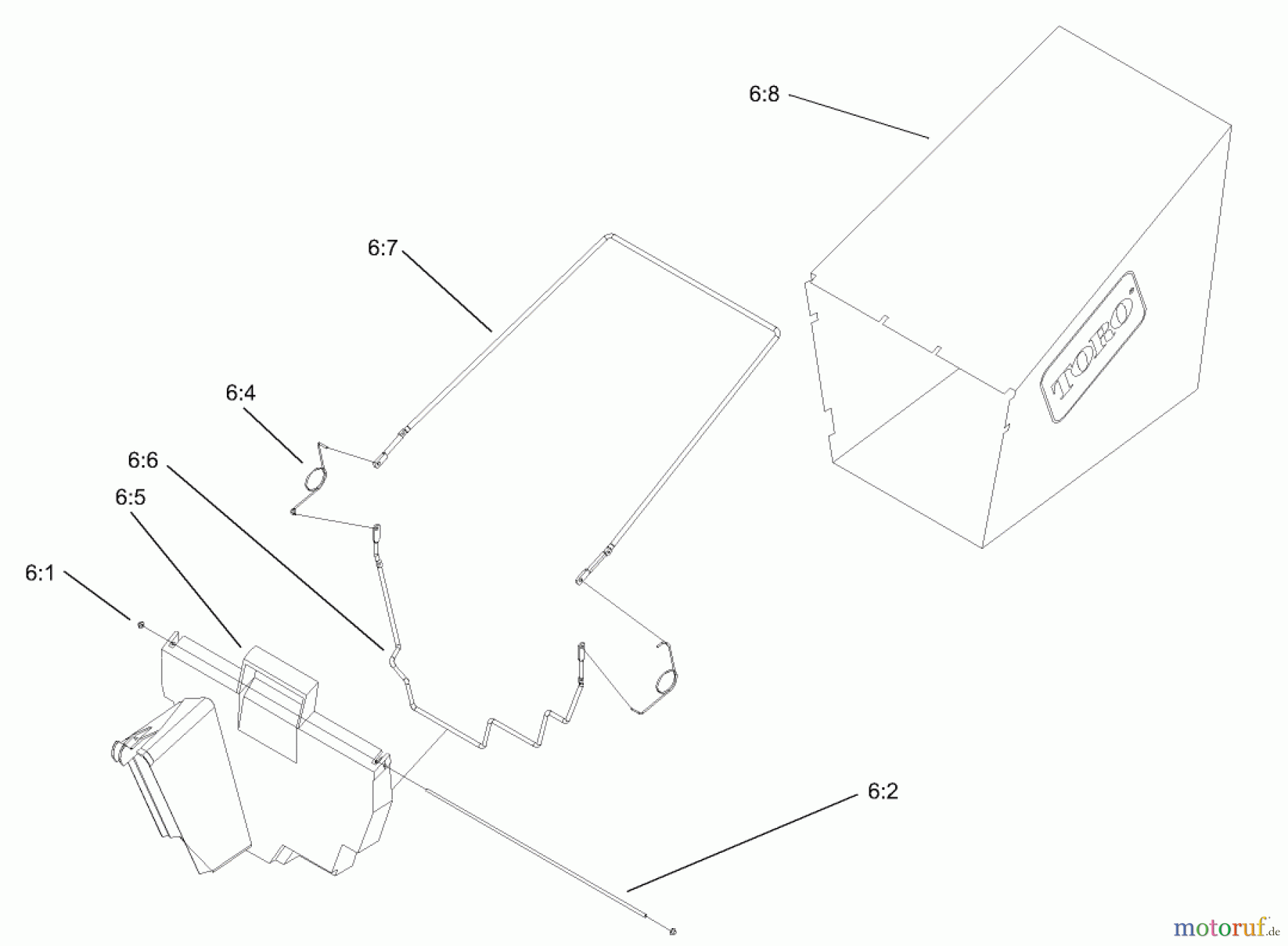  Toro Neu Mowers, Walk-Behind Seite 1 20036 - Toro Super Recycler Mower, 2003 (230000001-230999999) REAR BAGGER ASSEMBLY (MODEL 20037 ONLY)